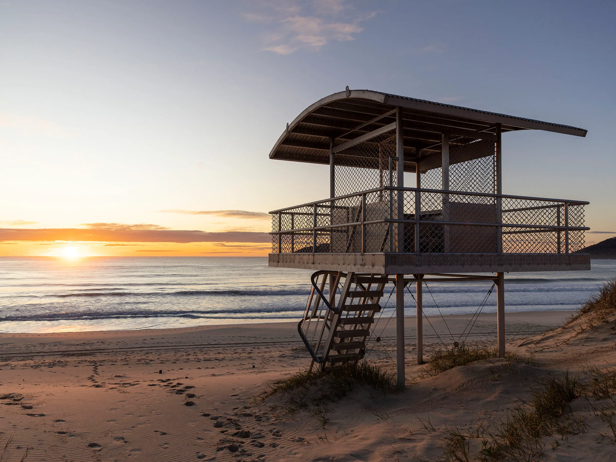 Reflections Holidays Hawks Nest holiday & caravan park Bennetts Beach lifeguard tower