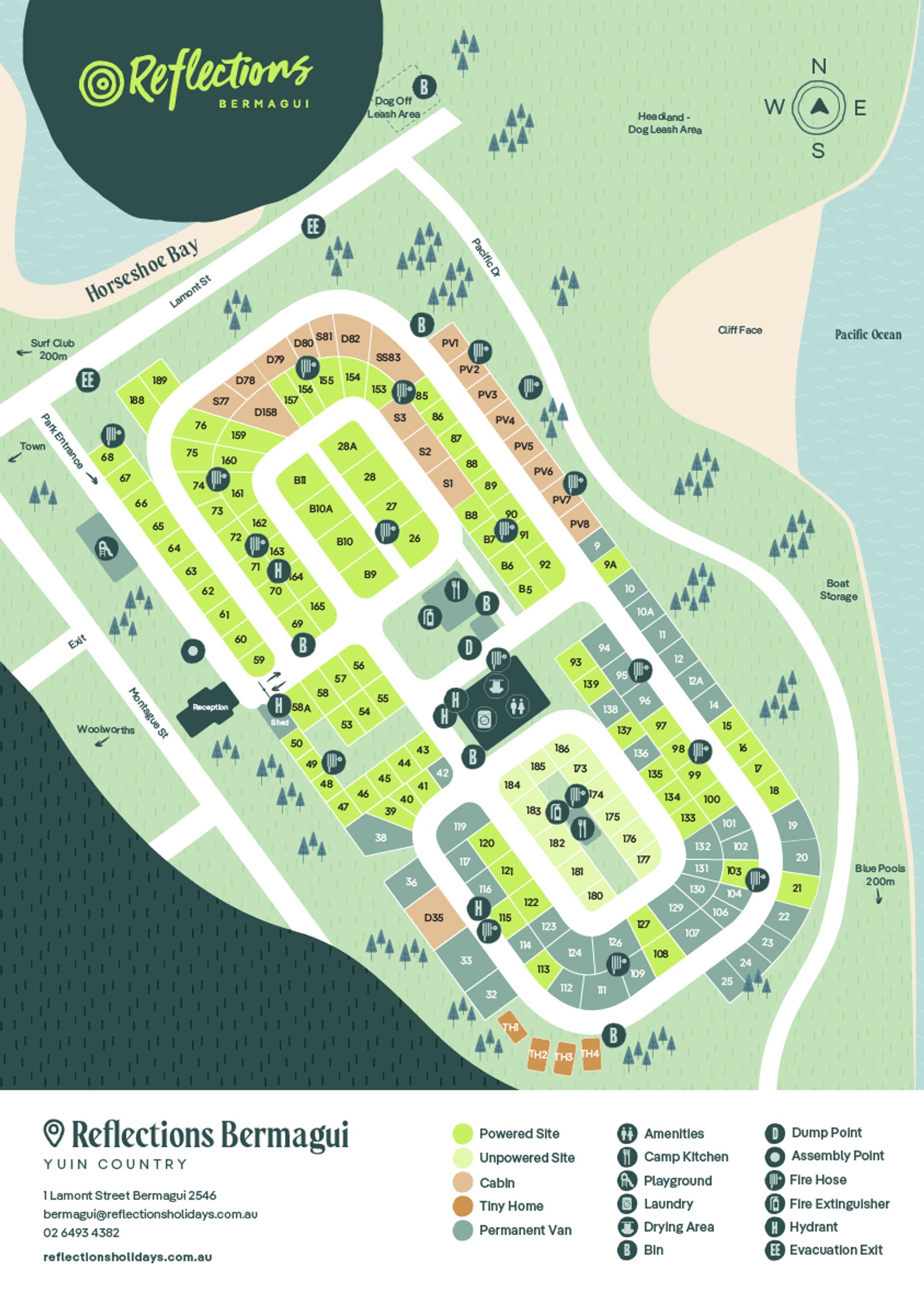 Reflections Holiday Parks Bermagui Park Map