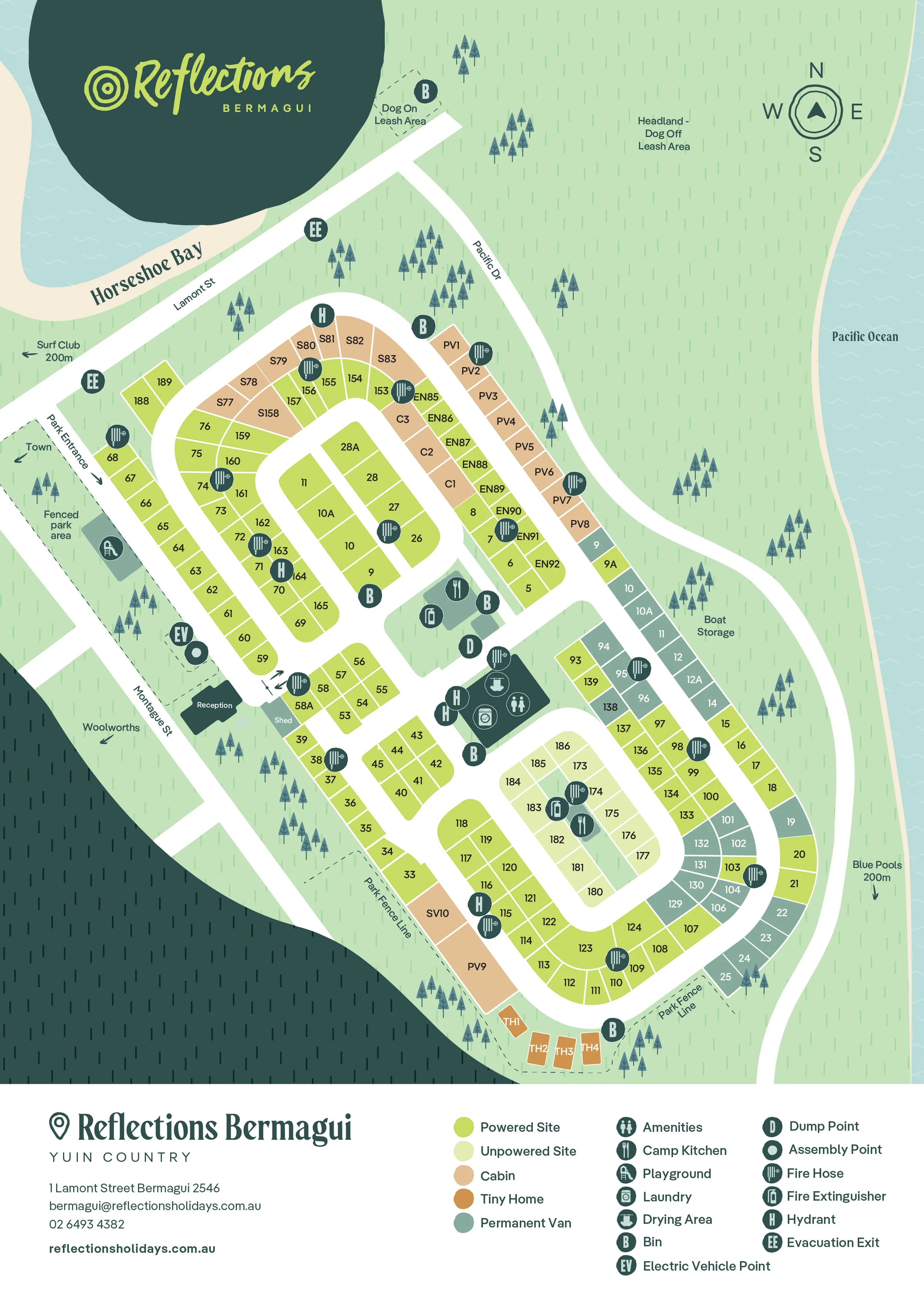 Reflections Holiday Parks Bermagui Park Map