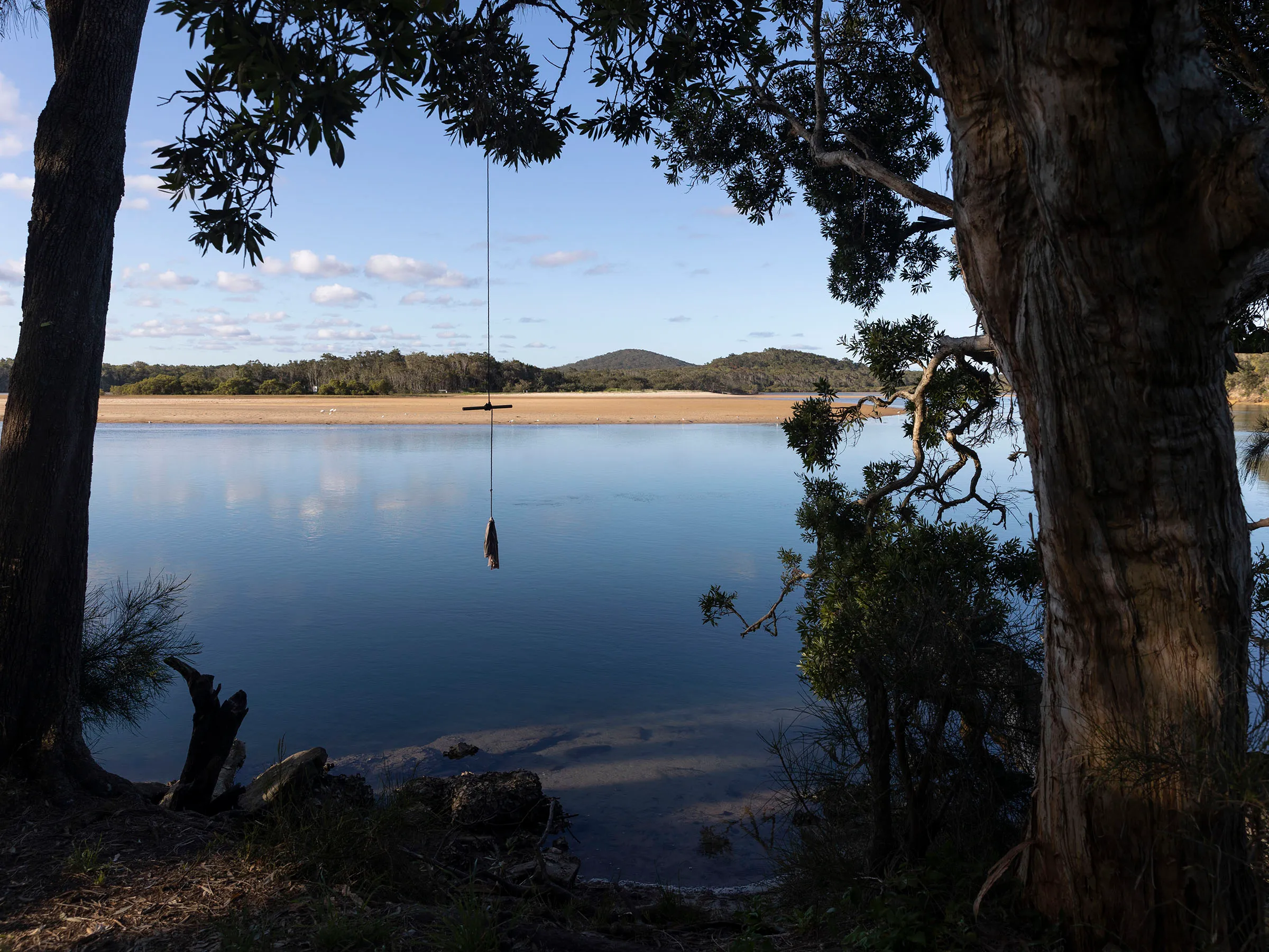 Corindi Beach - swing over the lake