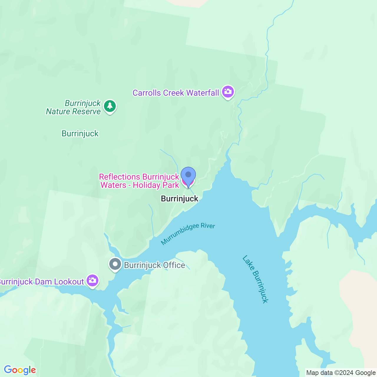 Burrinjuck Waters Google Map Image