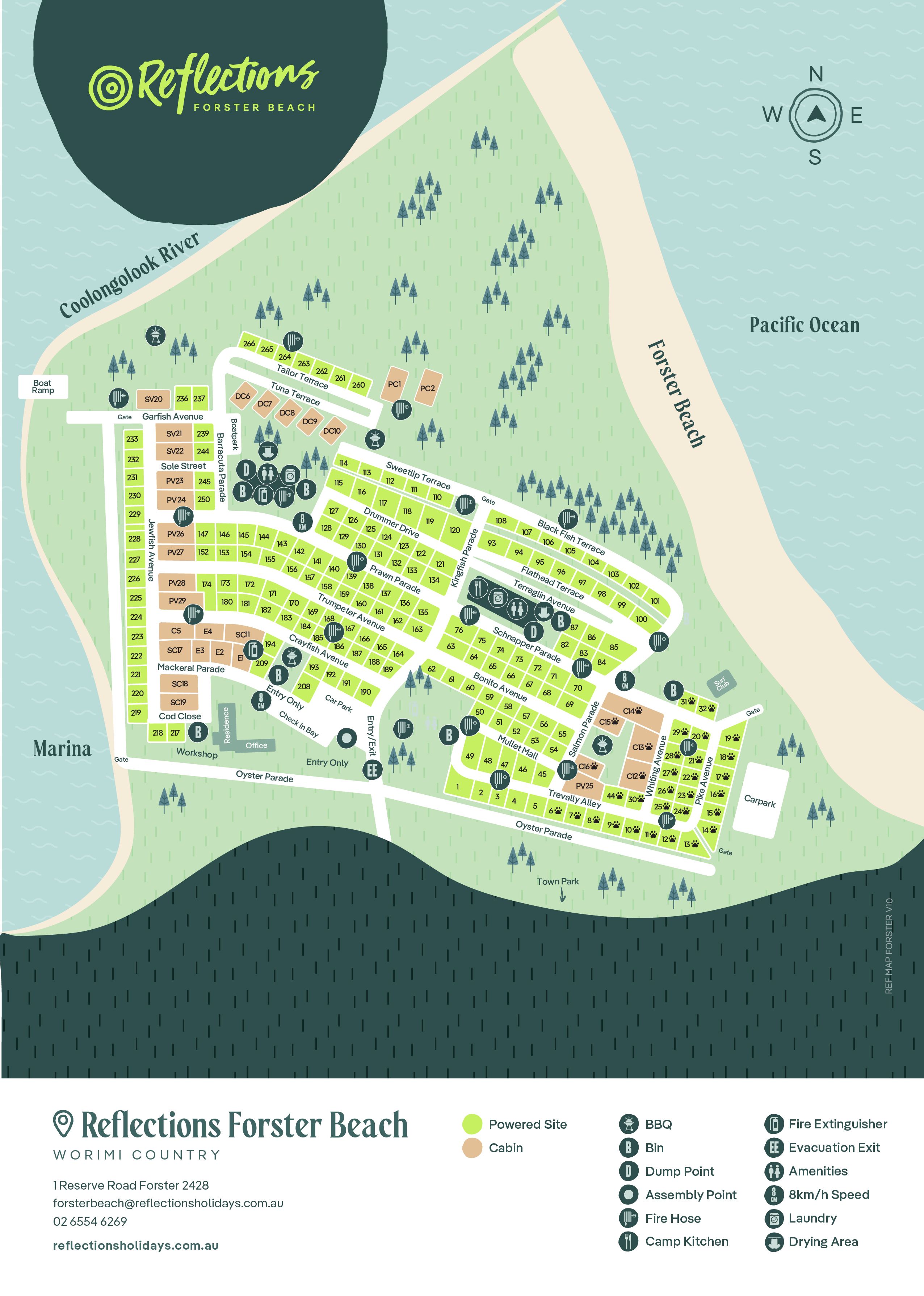 Reflections_Forster-Beach_Holiday_and_caravan-park_map