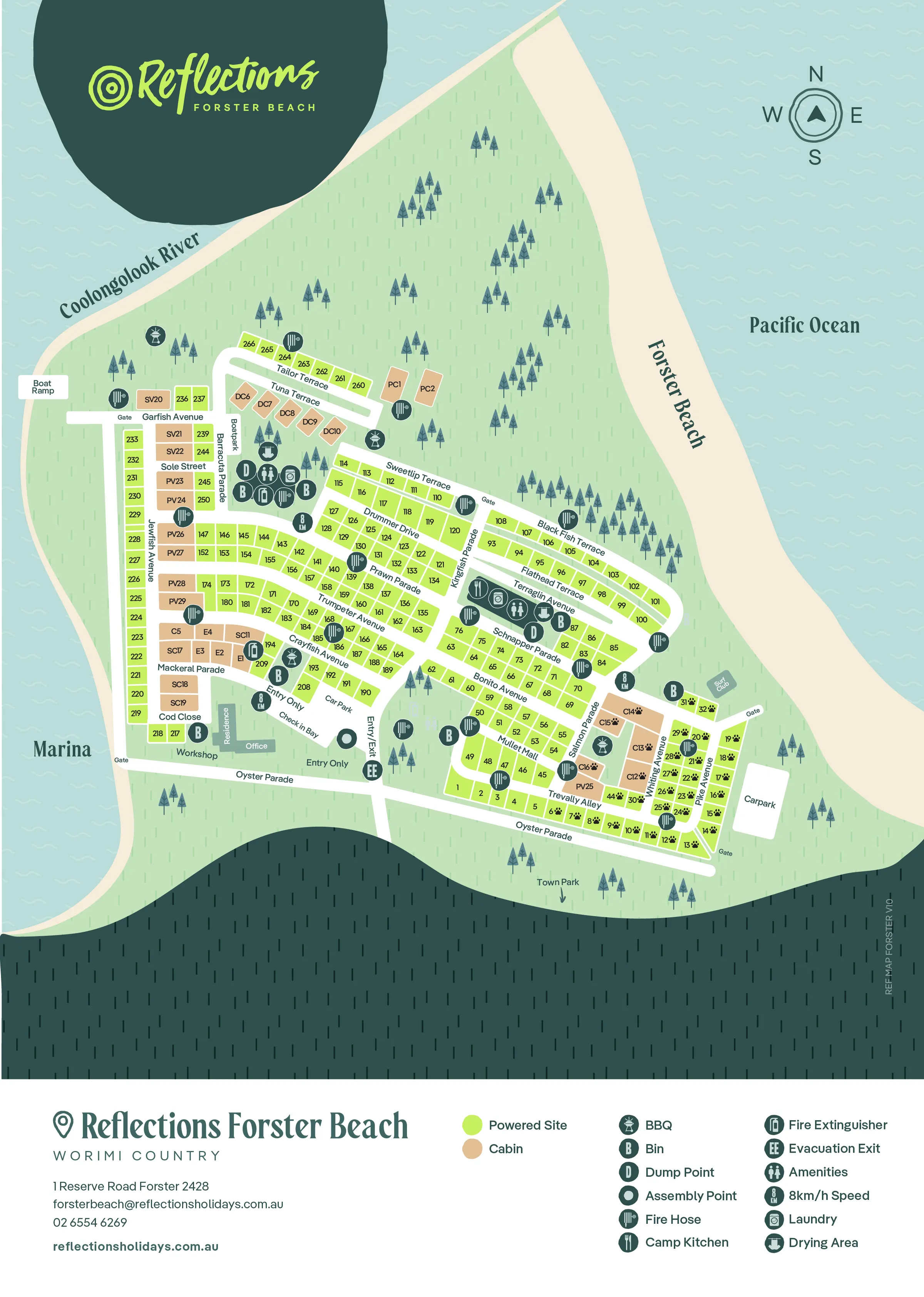 Reflections_Forster-Beach_Holiday_and_caravan-park_map