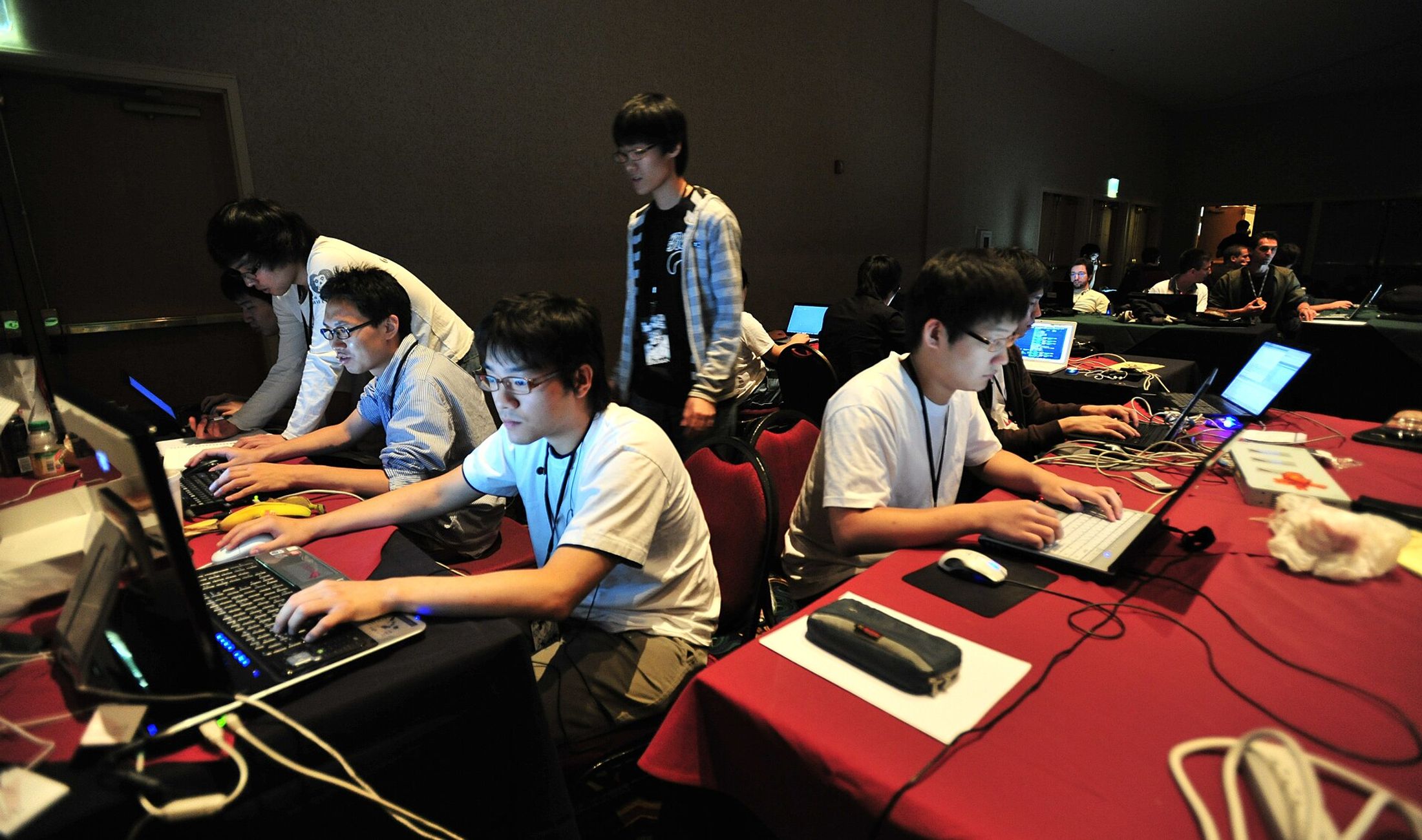 Cybersecurity specialists conducting penetration testing and red-teaming security test