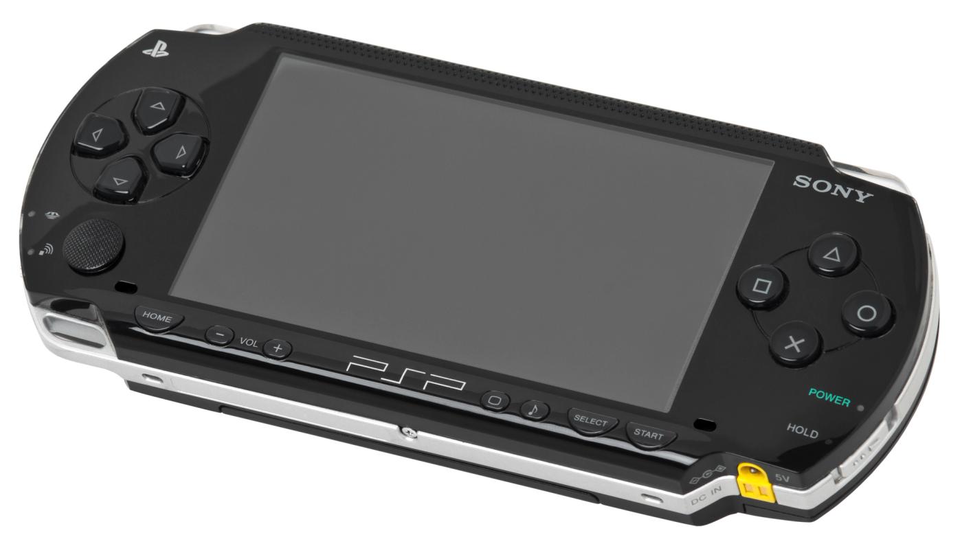 An original model PlayStation Portable ( PSP-1000 ) handheld games console .