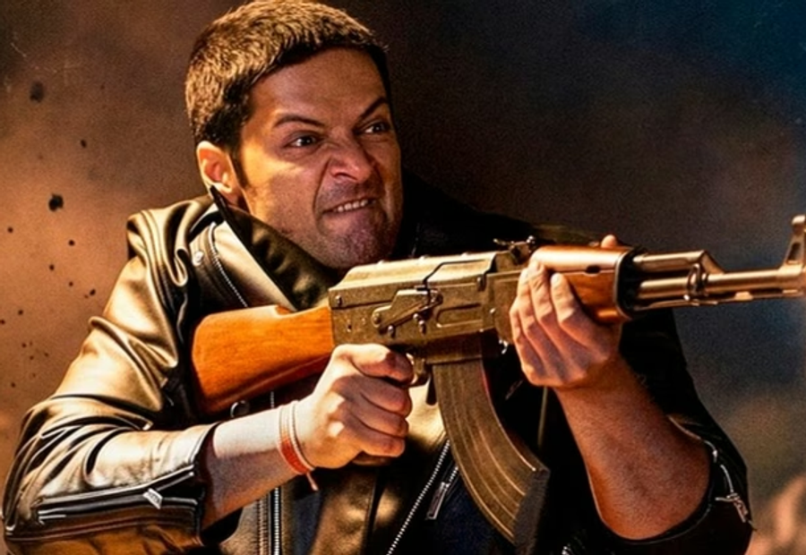 Pankaj Tripathi, Ali Fazal and Divyenndu in Mirzapur: The Movie promotional artwork