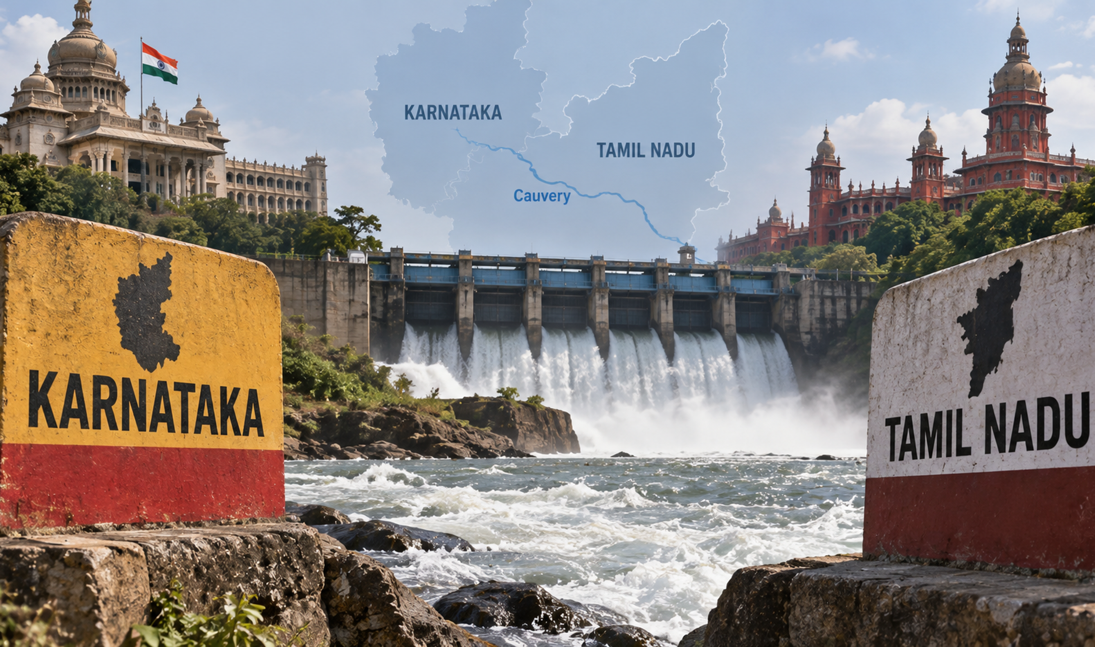 Cauvery water dispute between Karnataka and Tamil Nadu