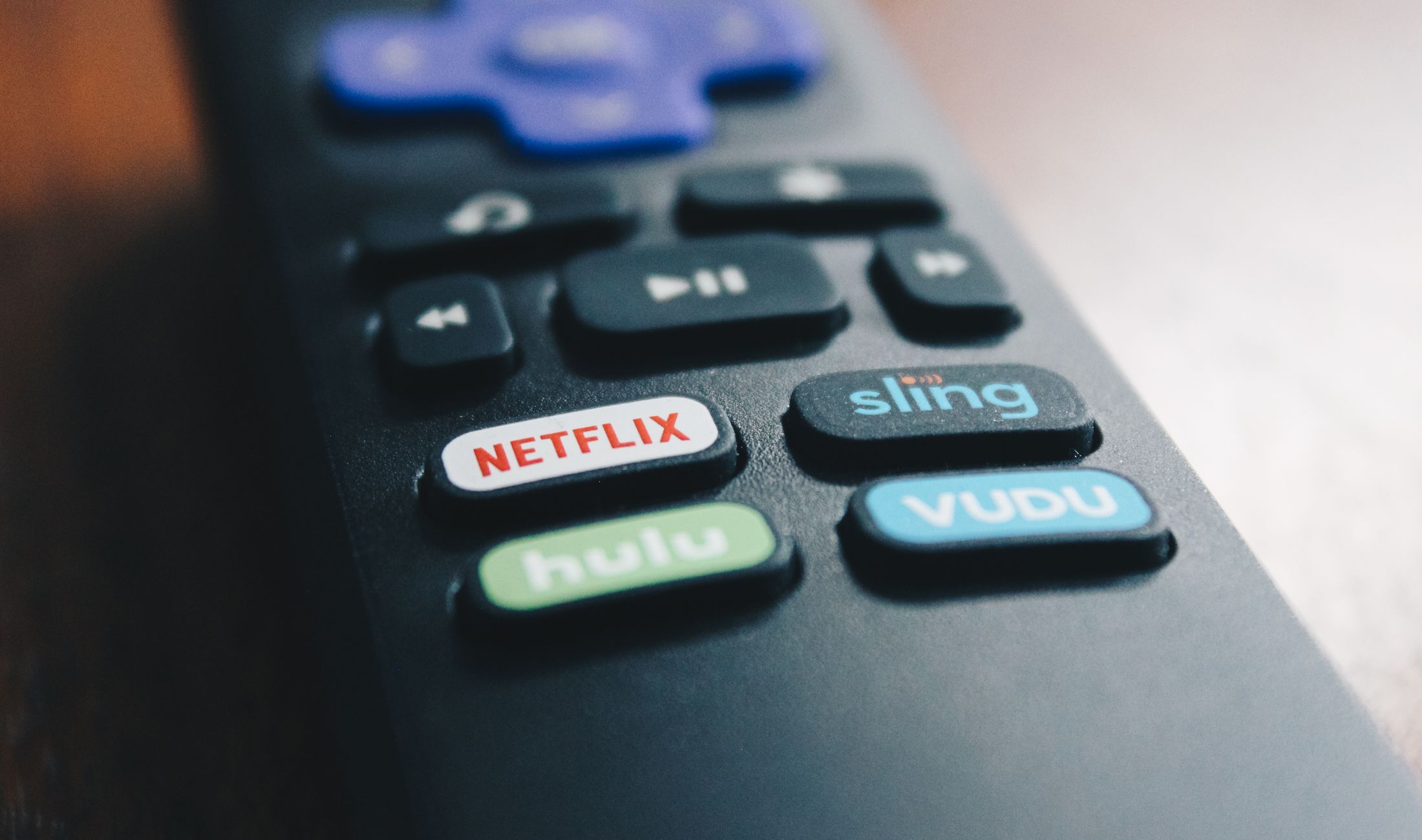 Smart TV remote control with Netflix streaming button