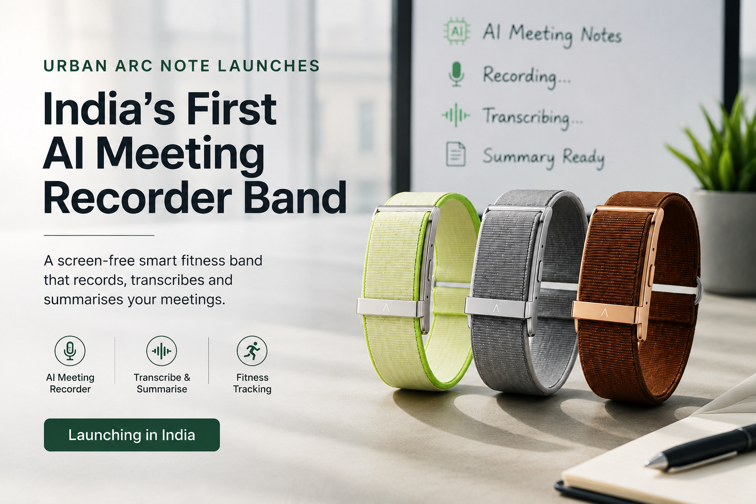 Urban Arc Note Launches as a Screen-Free AI Meeting Band: What Indian Buyers Should Know