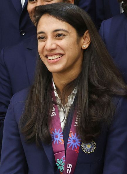 Smriti Mandhana playing for the Indian women's cricket team