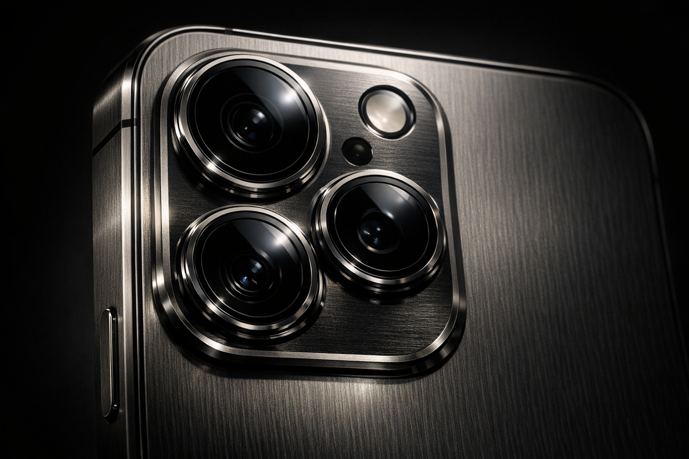 Close-up illustration of the iPhone 18 Pro triple rear camera system