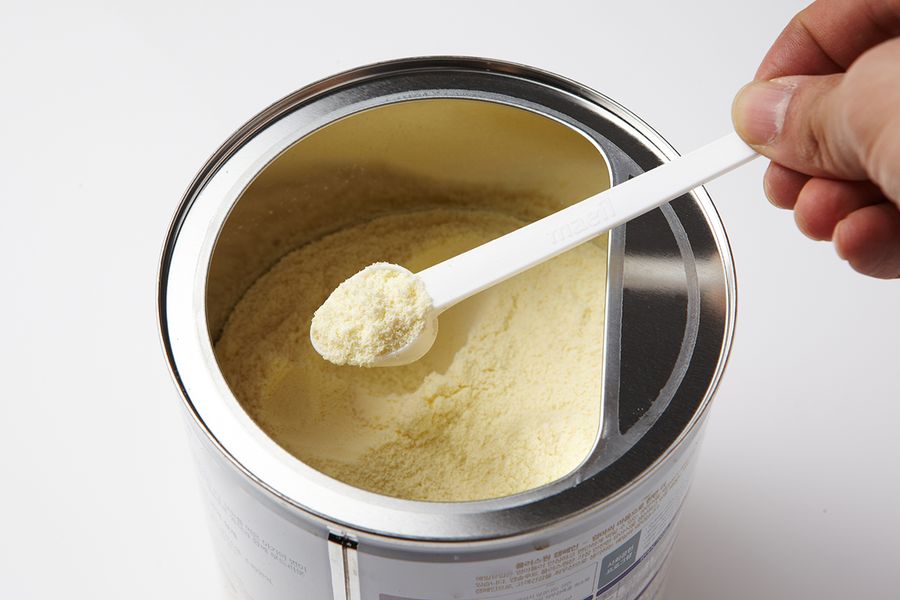 Infant baby formula milk powder and feeding bottle