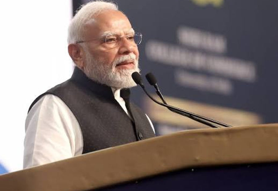Prime Minister Narendra Modi during a Gujarat development programme