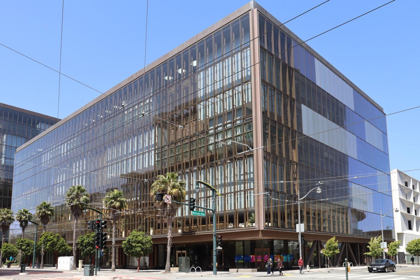 An office building at 1515 Third Street in the Mission Bay neighborhood of San Francisco, California. At the time this photo was taken, this building was home to the headquarters of OpenAI. Photograph