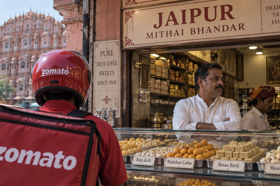 Jaipur sweet shops and restaurants during the Zomato boycott