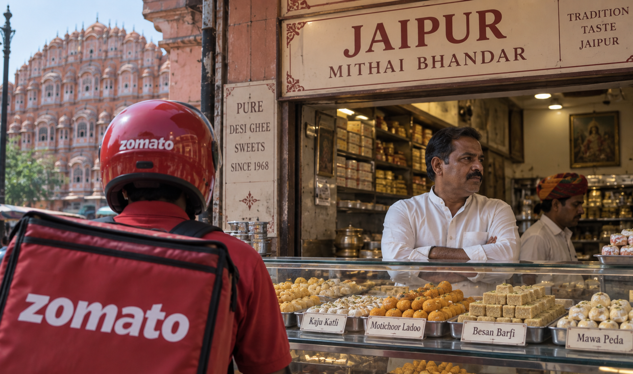 Jaipur sweet shops and restaurants during the Zomato boycott
