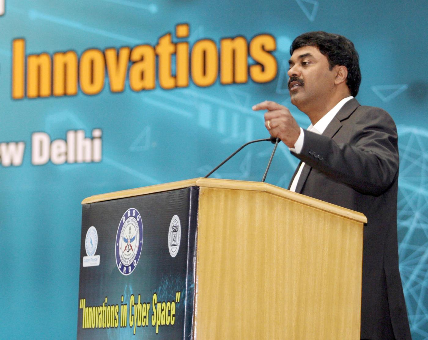 The Secretary, Department of Defence Research and Development (DDR&amp;D) and Chairman, Defence Research and Development Organisation (DRDO), Dr. G. Satheesh Reddy addressing the conference on Cyber S