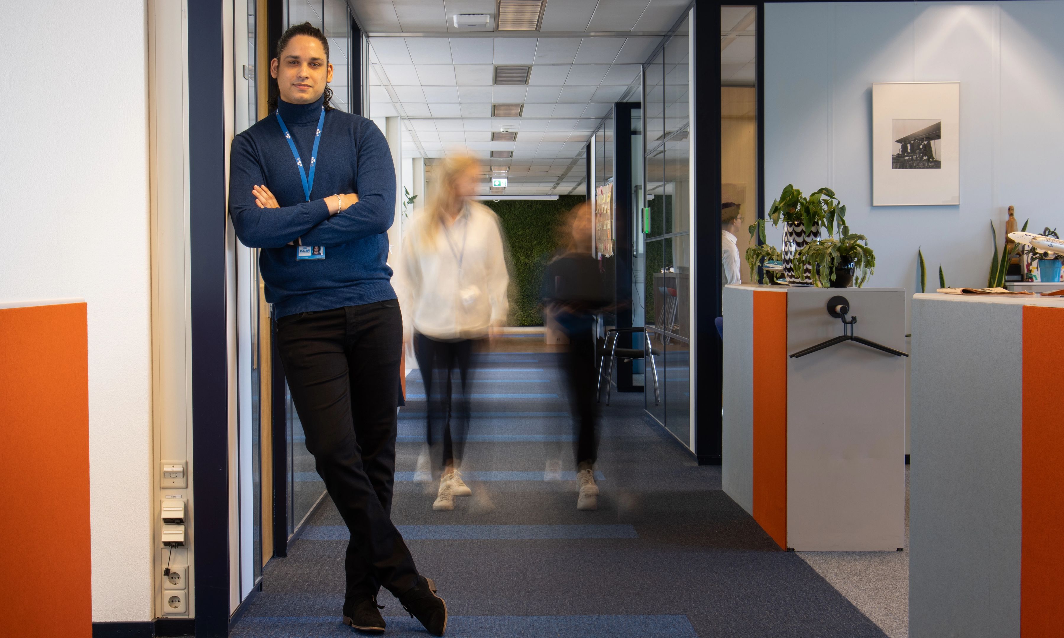 People in KLM office