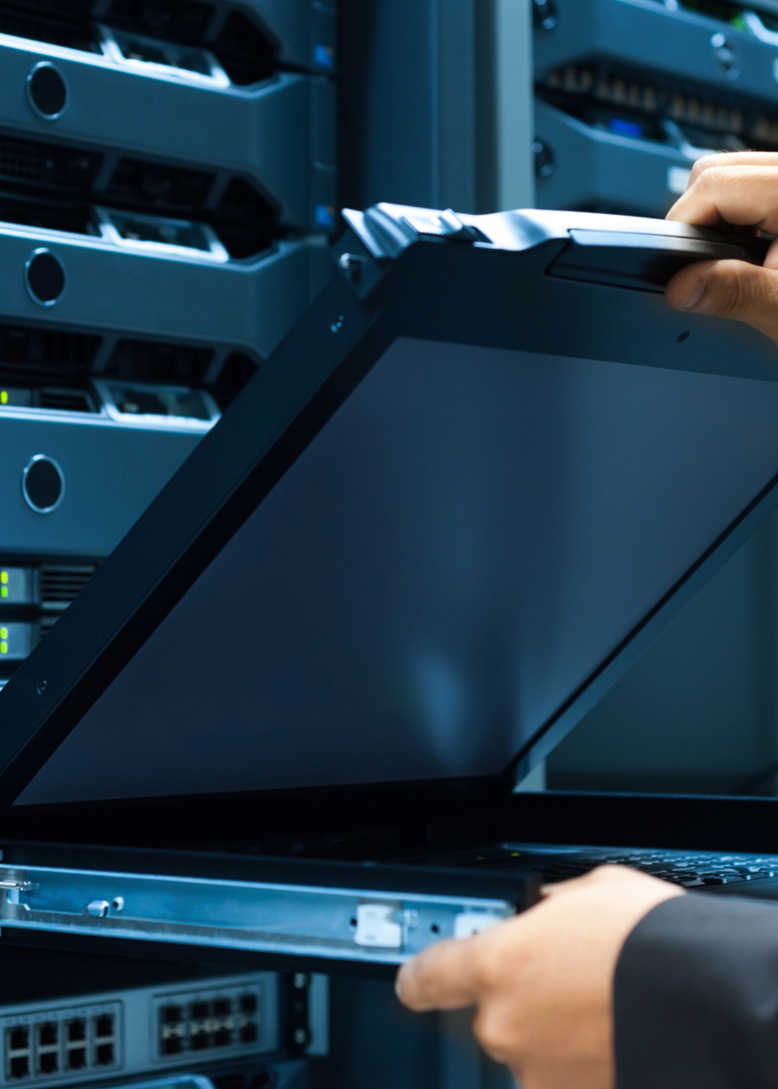 Laptop in een data center