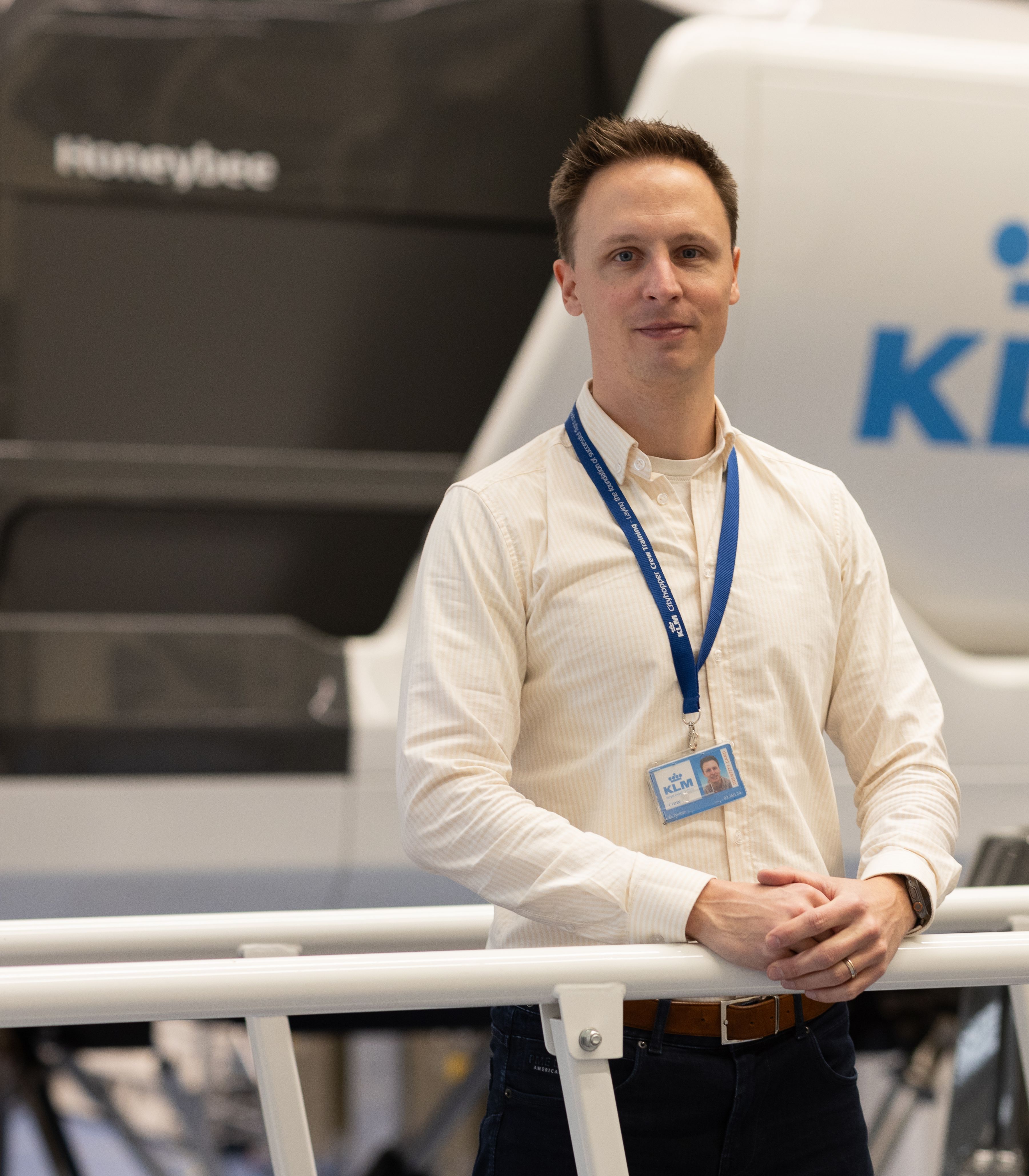 KLM collega voor een vluchtsimulator