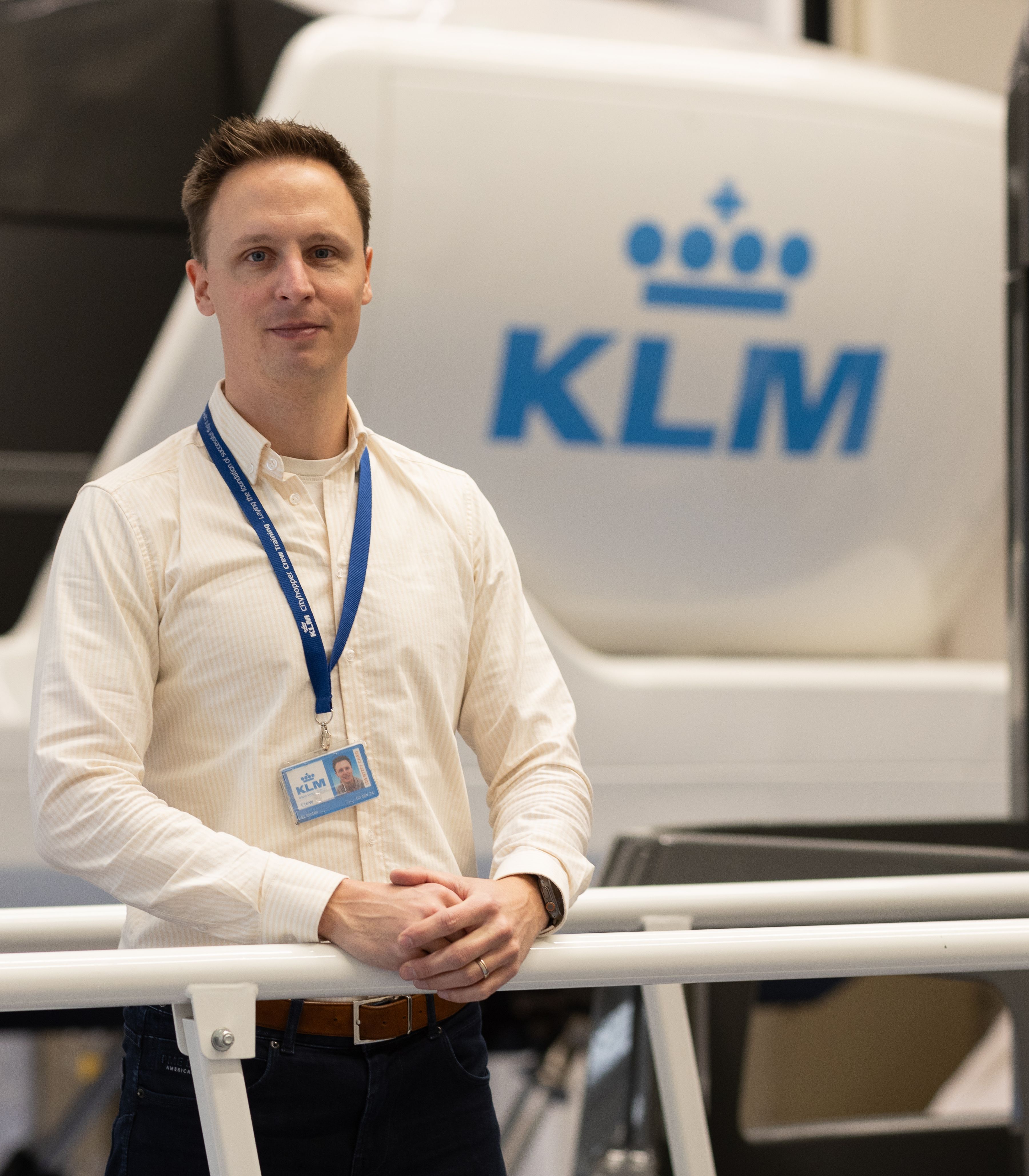 KLM collega voor een vluchtsimulator