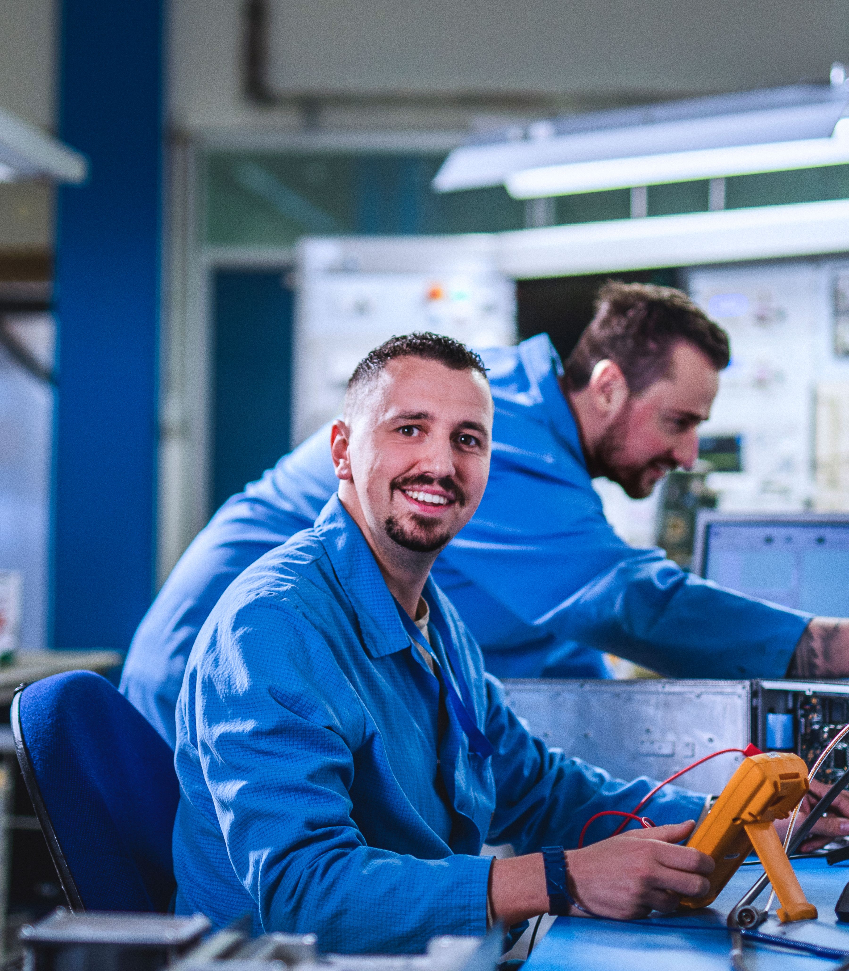 E&M colleague working on electronics