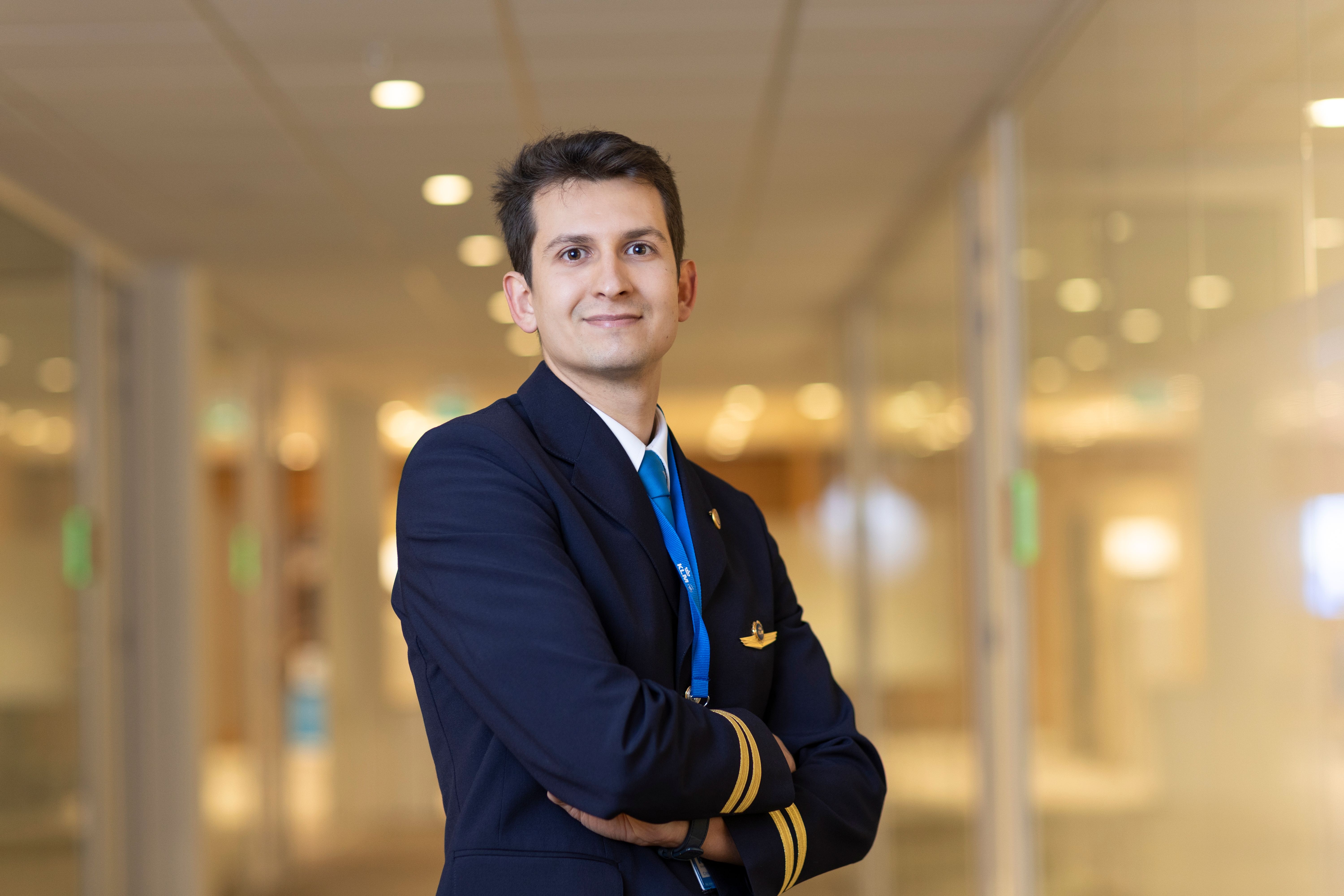 A man in a pilot uniform