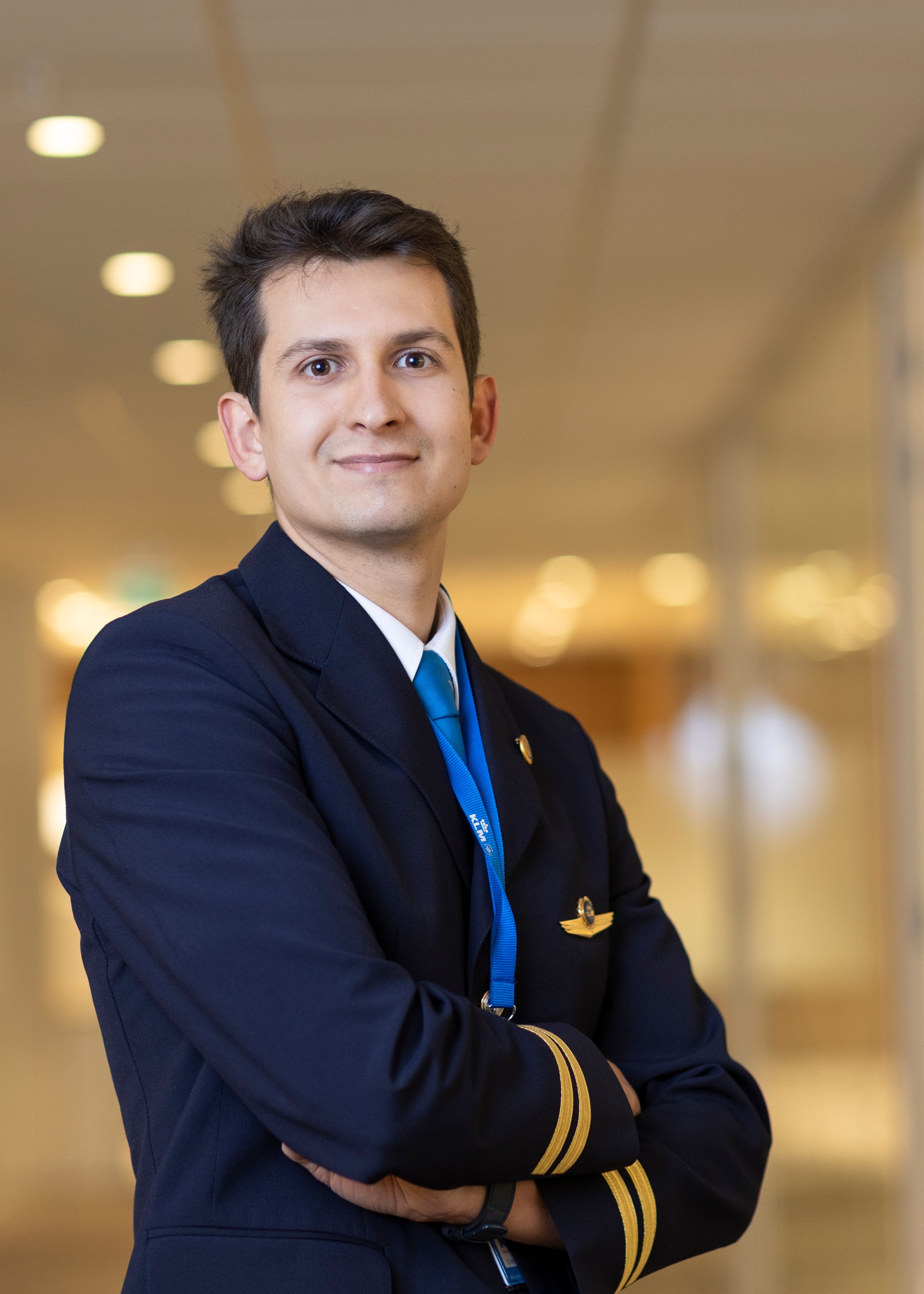 A man in a pilot uniform