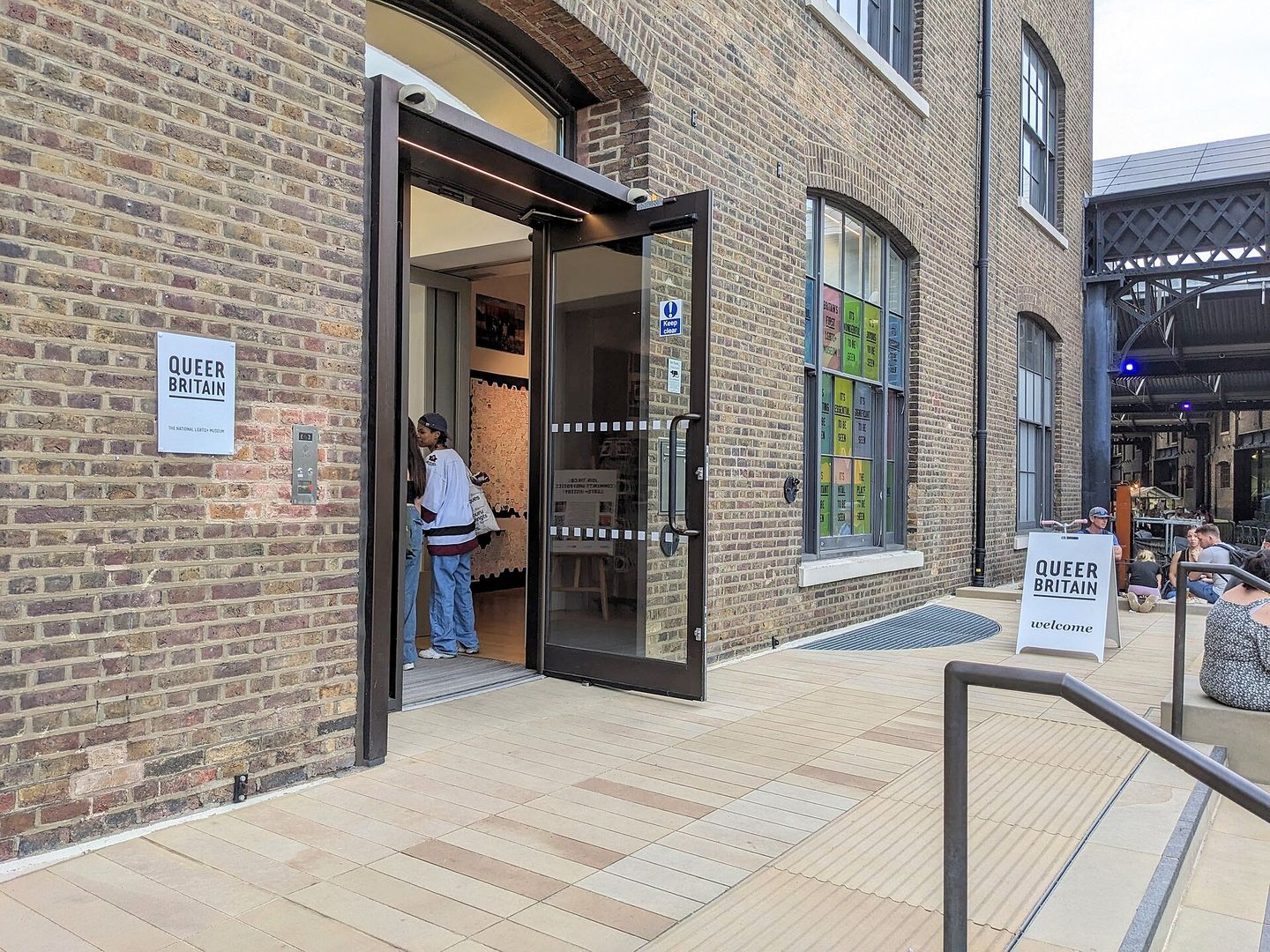 Entrance to Queer Britain, the LGBTQ+ museum at Granary Square