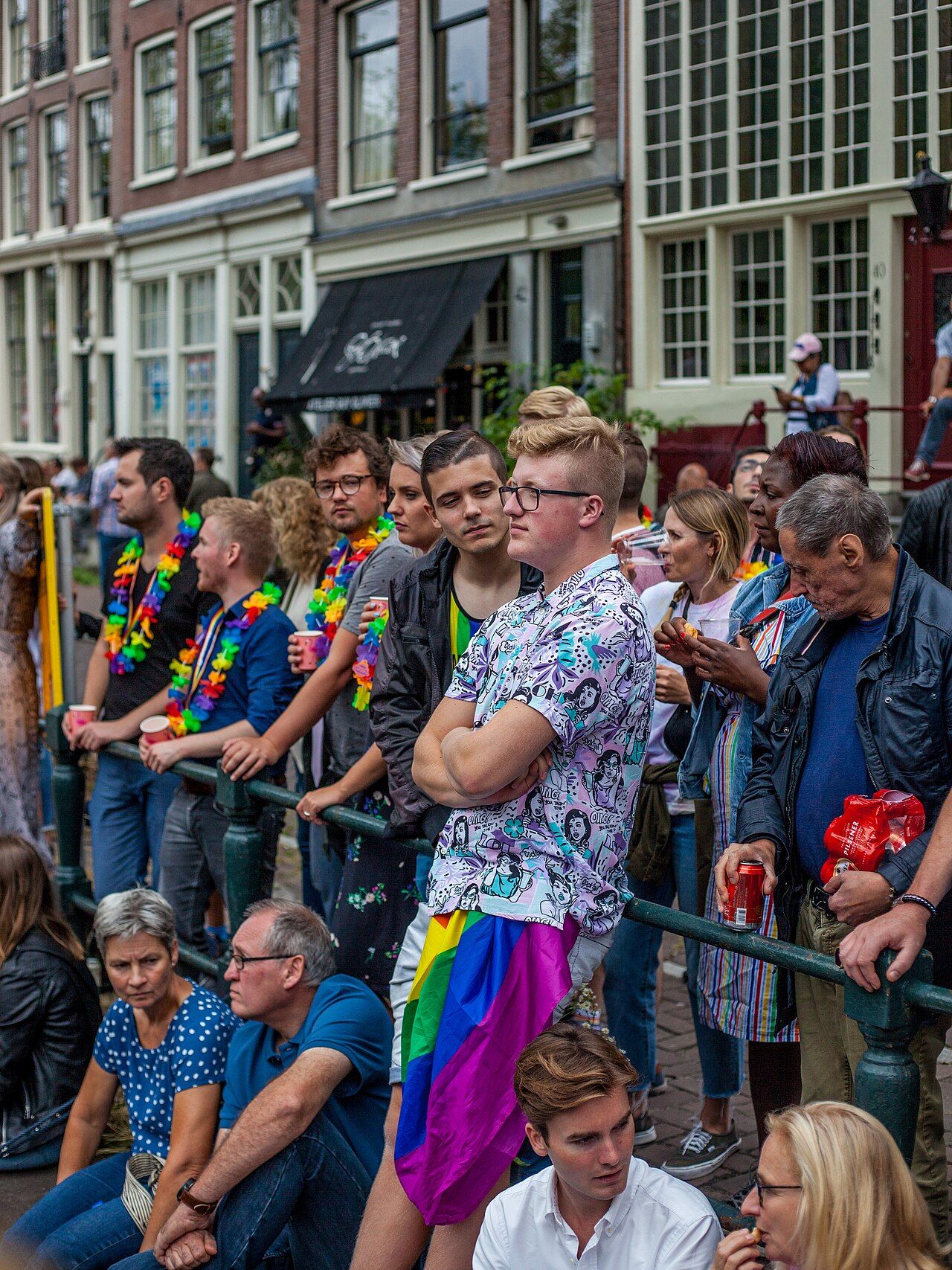 Amsterdam Pride Canal Parade on Korte Prinsengracht in 2019