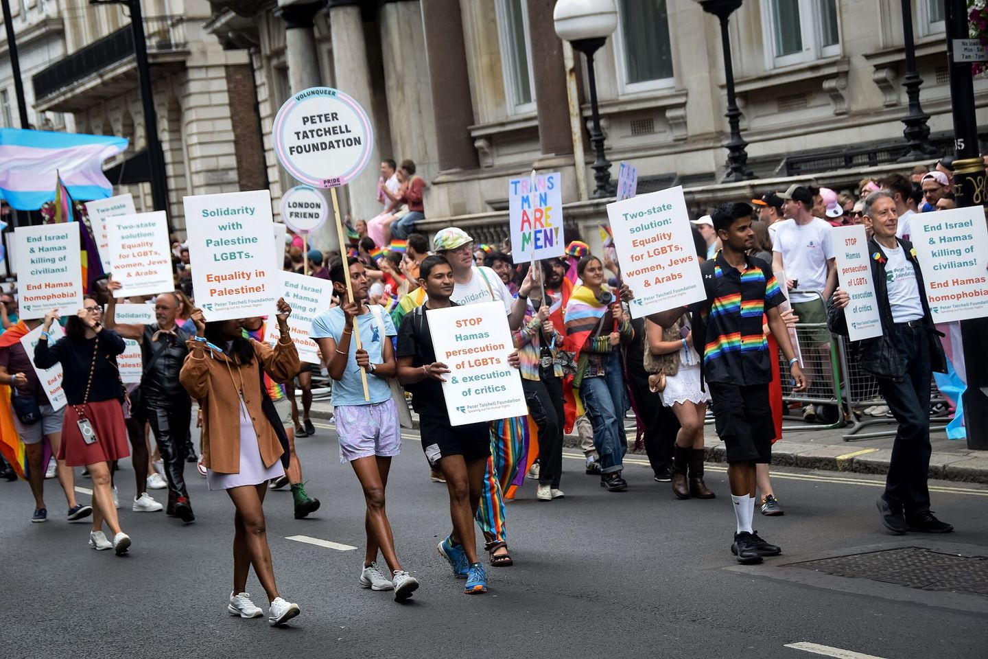 London Pride parade crowd in Green Park on 5 July 2025