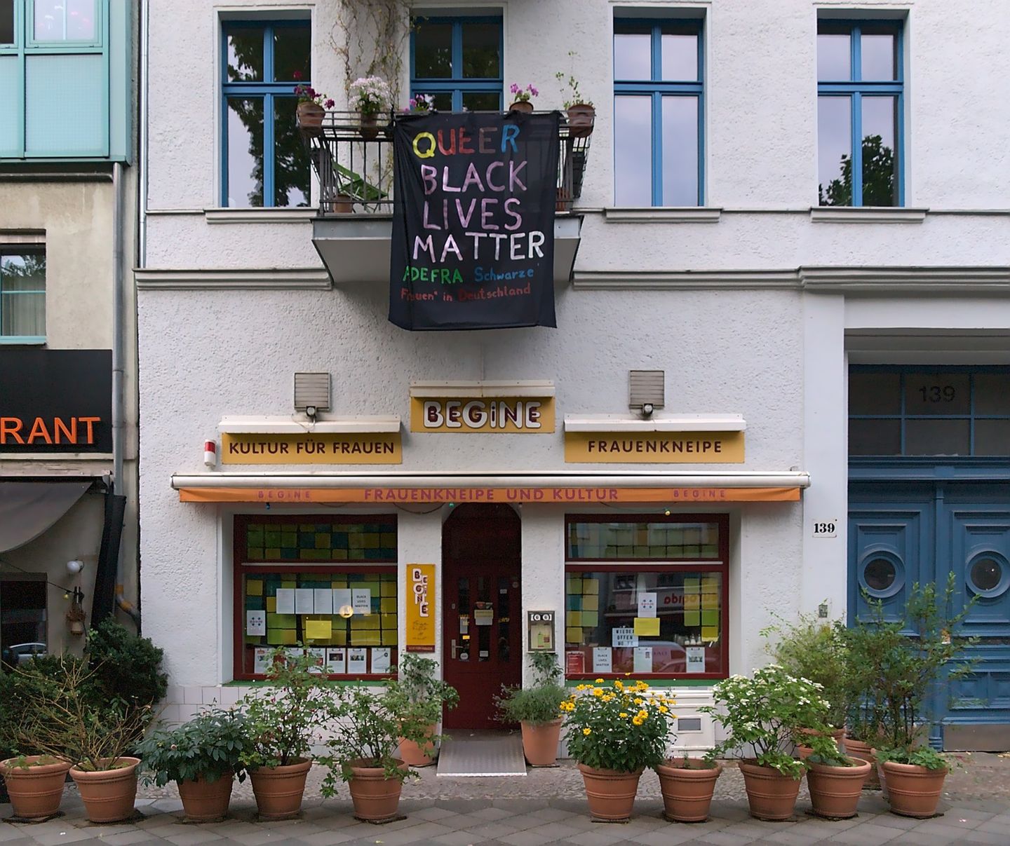 BEGiNE women's café and cultural centre storefront at Potsdamer Straße 139