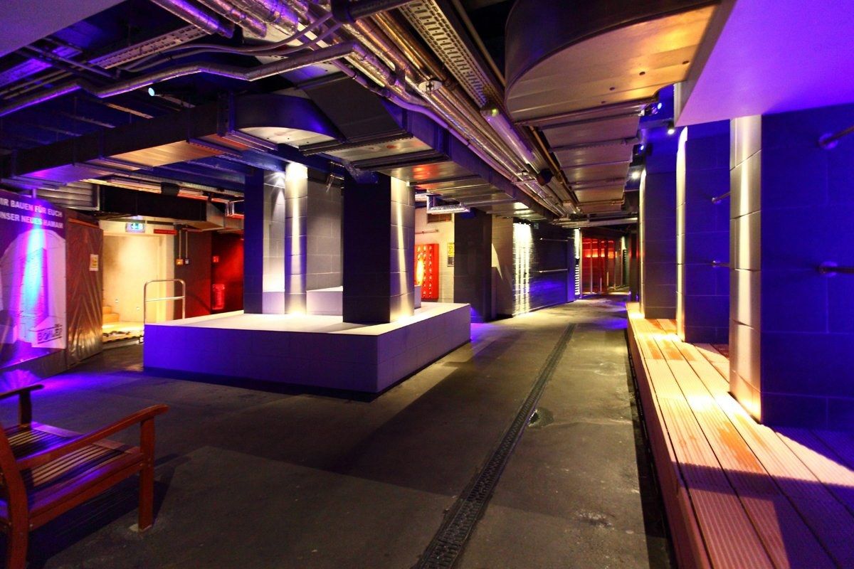 BOILER Berlin interior corridor with BOILER logo banner