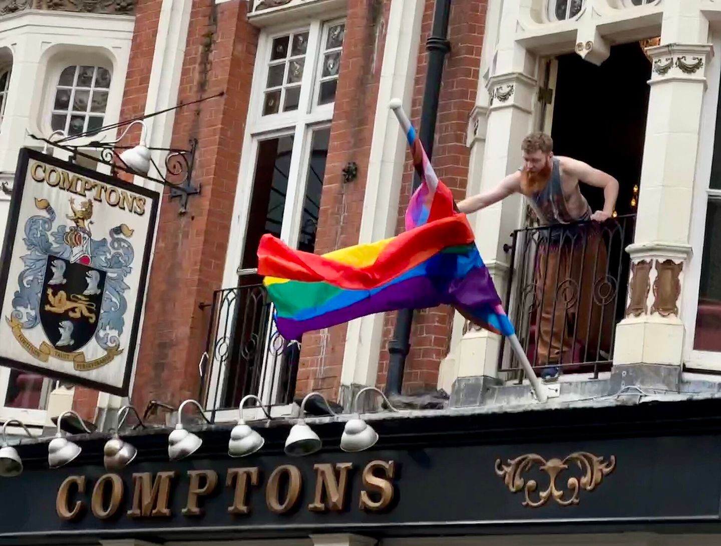 Comptons pub front at 51-53 Old Compton Street, Soho