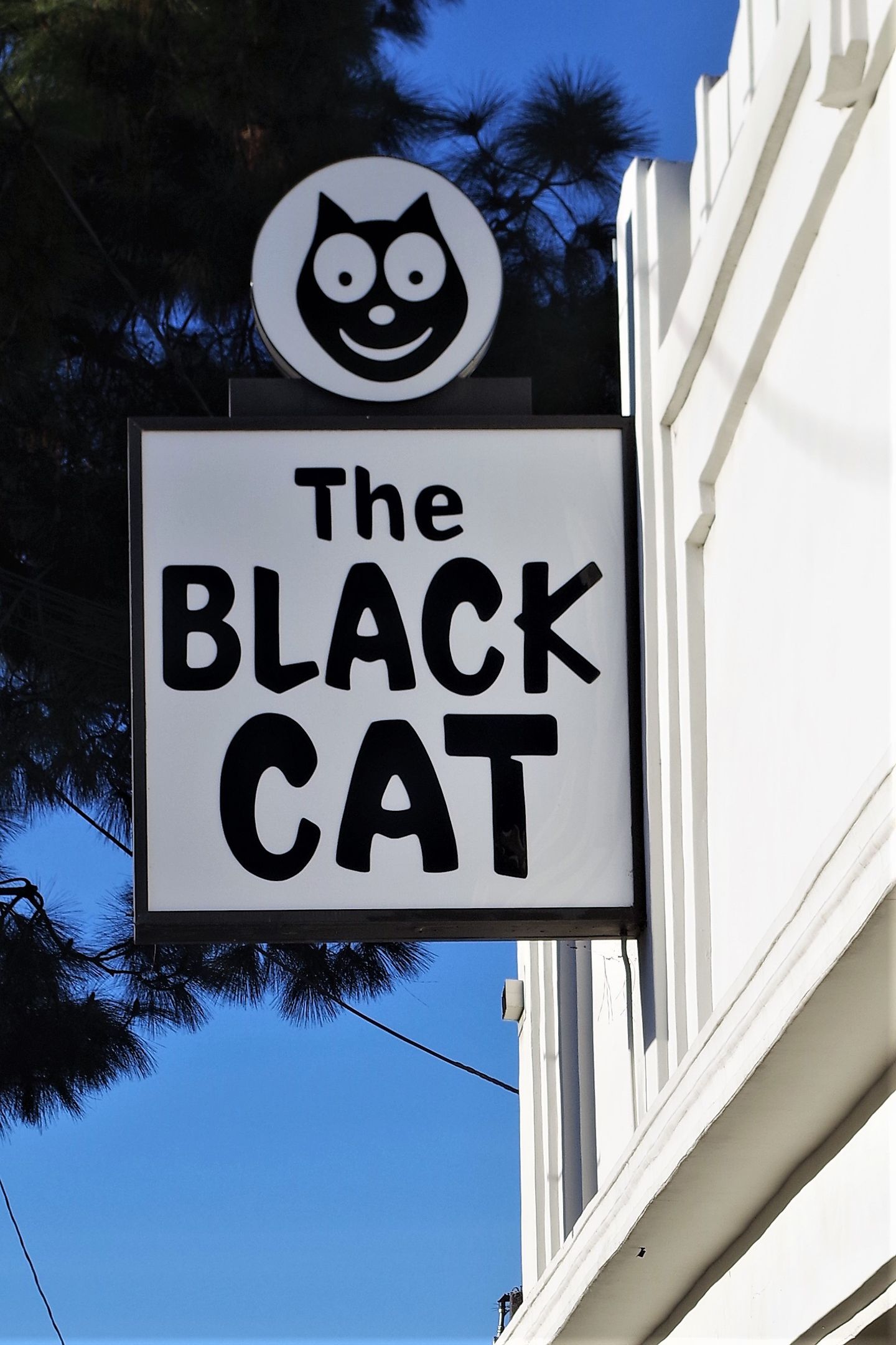 The Black Cat Art Deco neon sign on Sunset Boulevard in Silver Lake