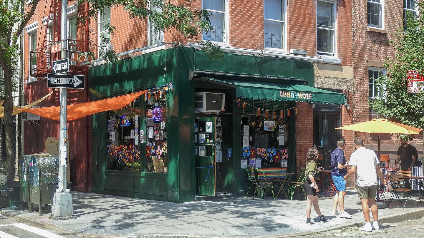 Cubbyhole storefront at the corner of West 12th Street and West 4th Street
