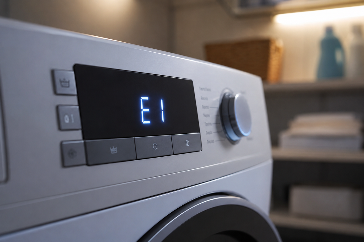 e1-error-washing-machine-control-panel-flashing-code-display