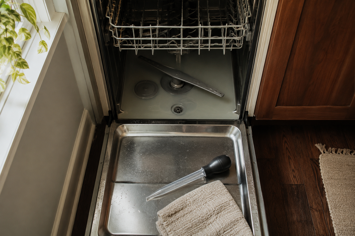 standing-water-in-dishwasher-pooled-in-bottom-of-open-tub