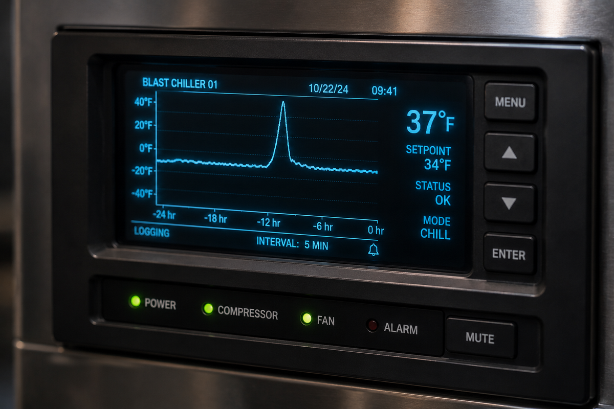 commercial-refrigerator-temperature-spike-readout