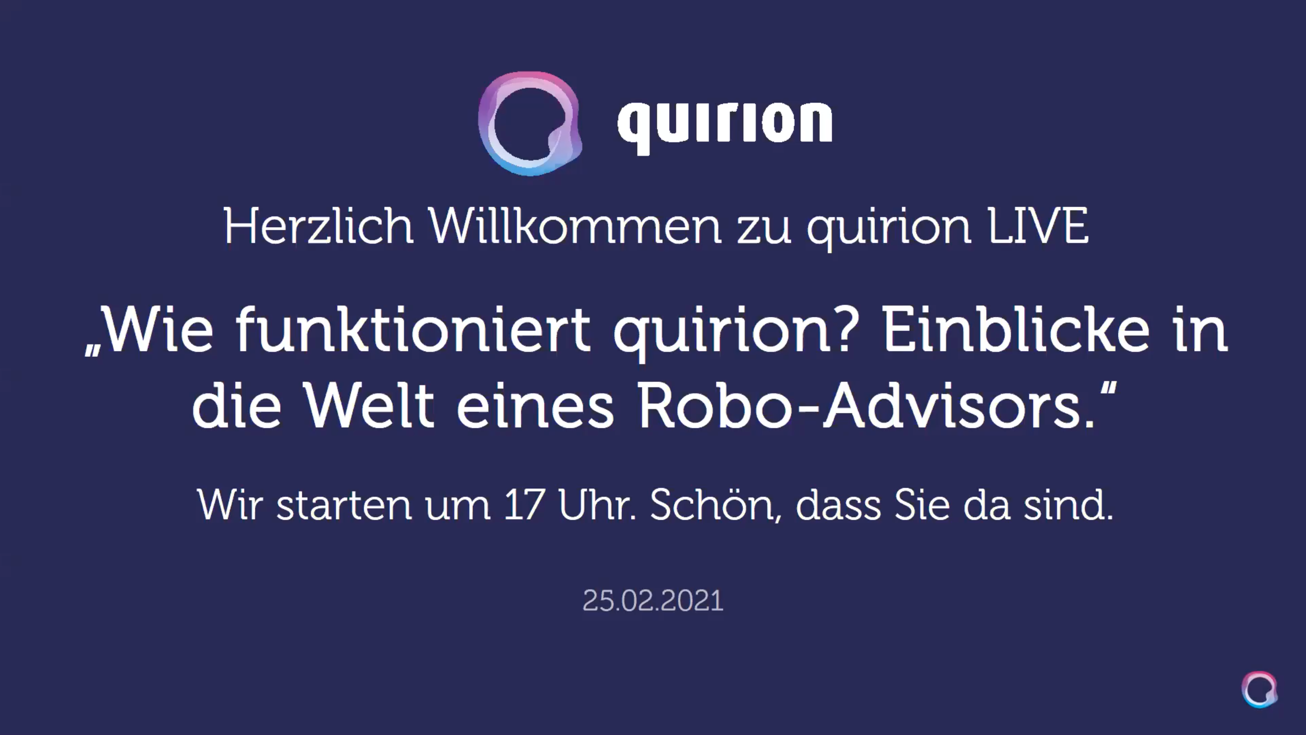 Aufzeichnung: quirion LIVE am 25.02.2021