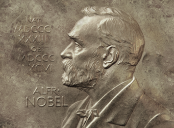 Reliefporträt von Alfred Nobel auf der Nobelpreismedaille