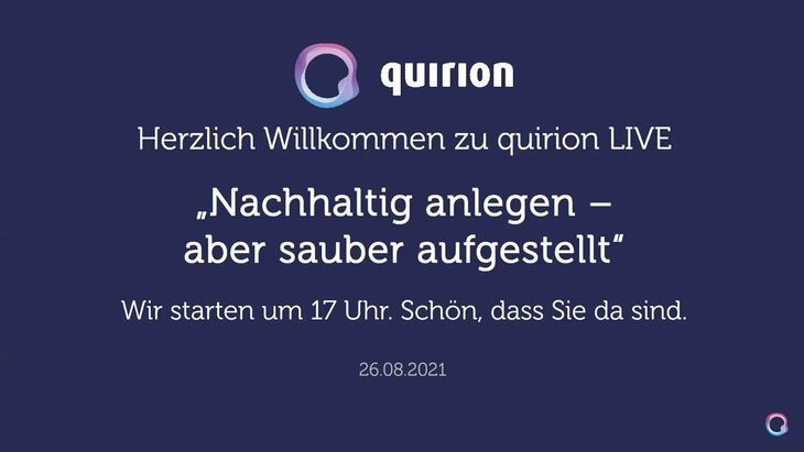 Aufzeichnung: quirion LIVE am 26.08.2021