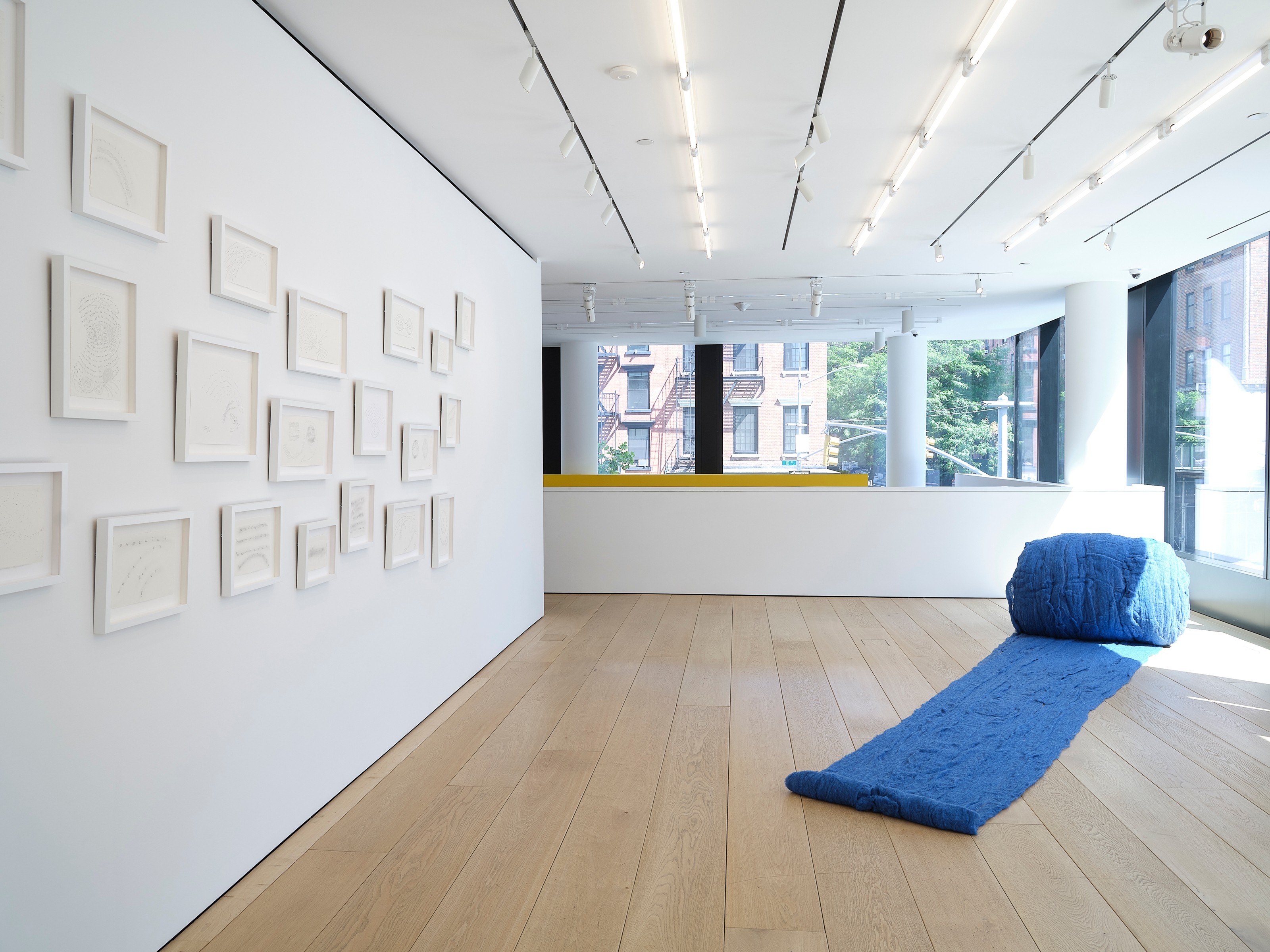 Installation view of Cecilia Vicuña at Lehmann Maupin New York