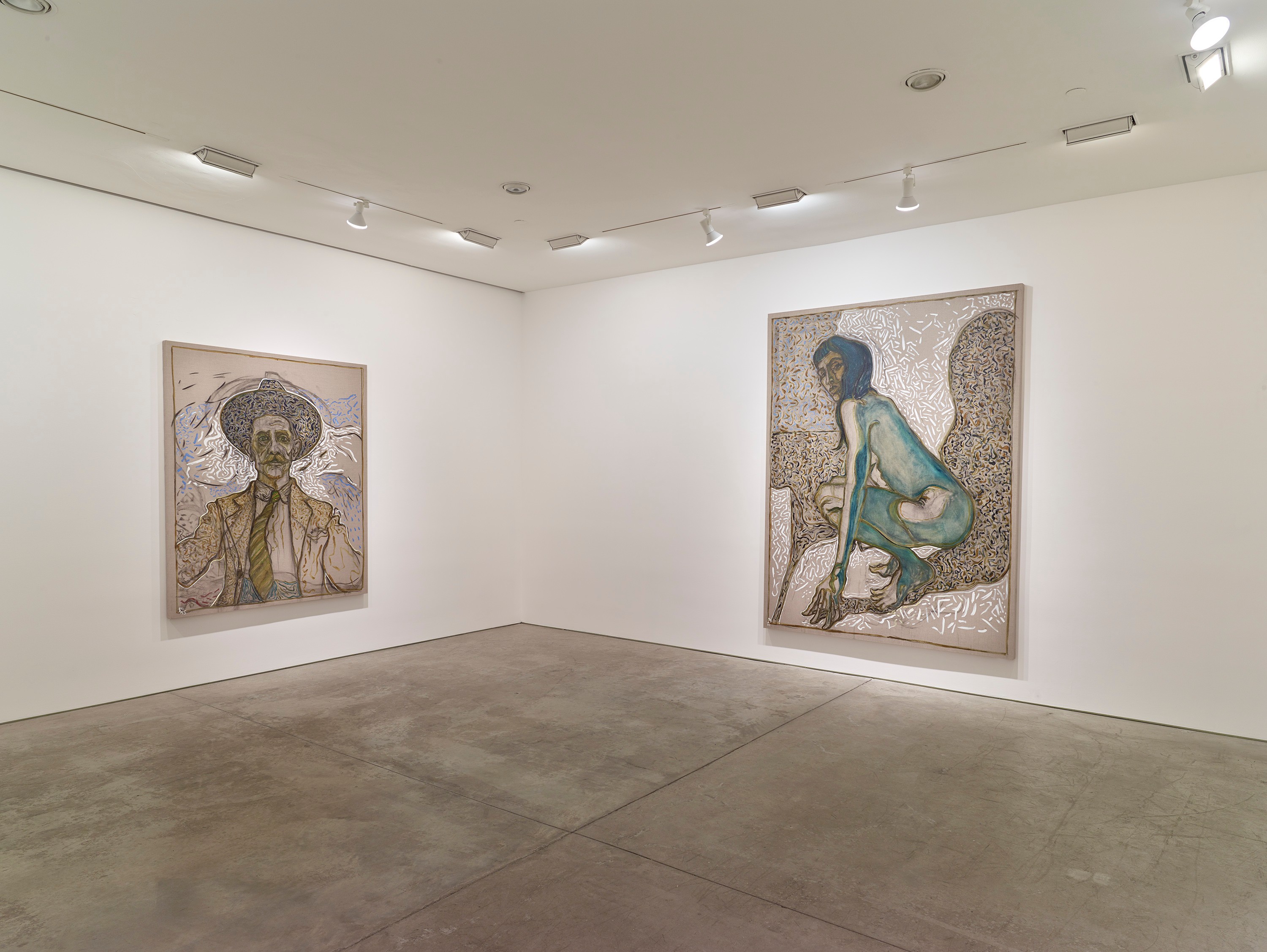 Installation view of Billy Childish at Lehmann Maupin New York