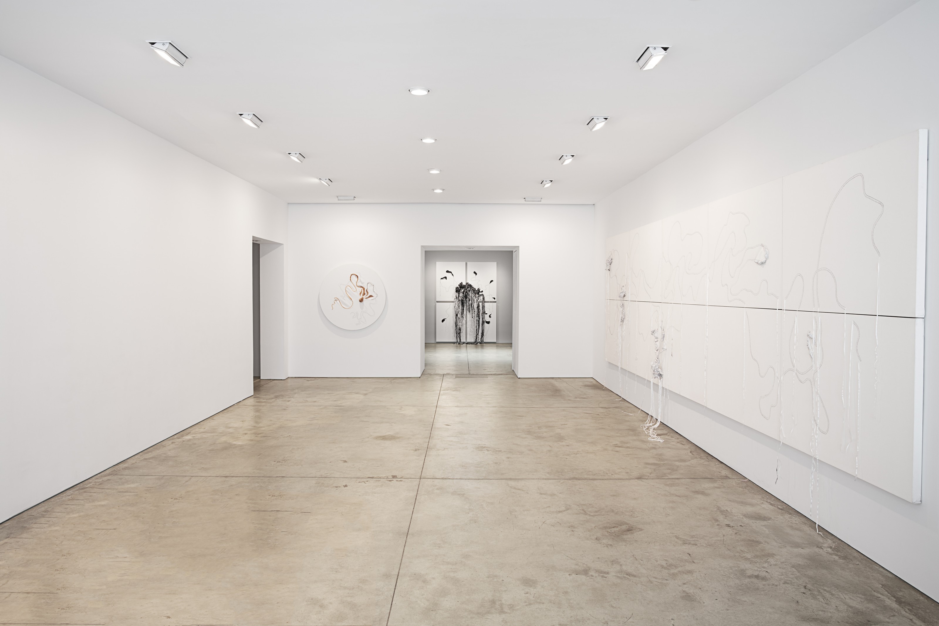 Installation view of Nicholas Hlobo at Lehmann Maupin New York