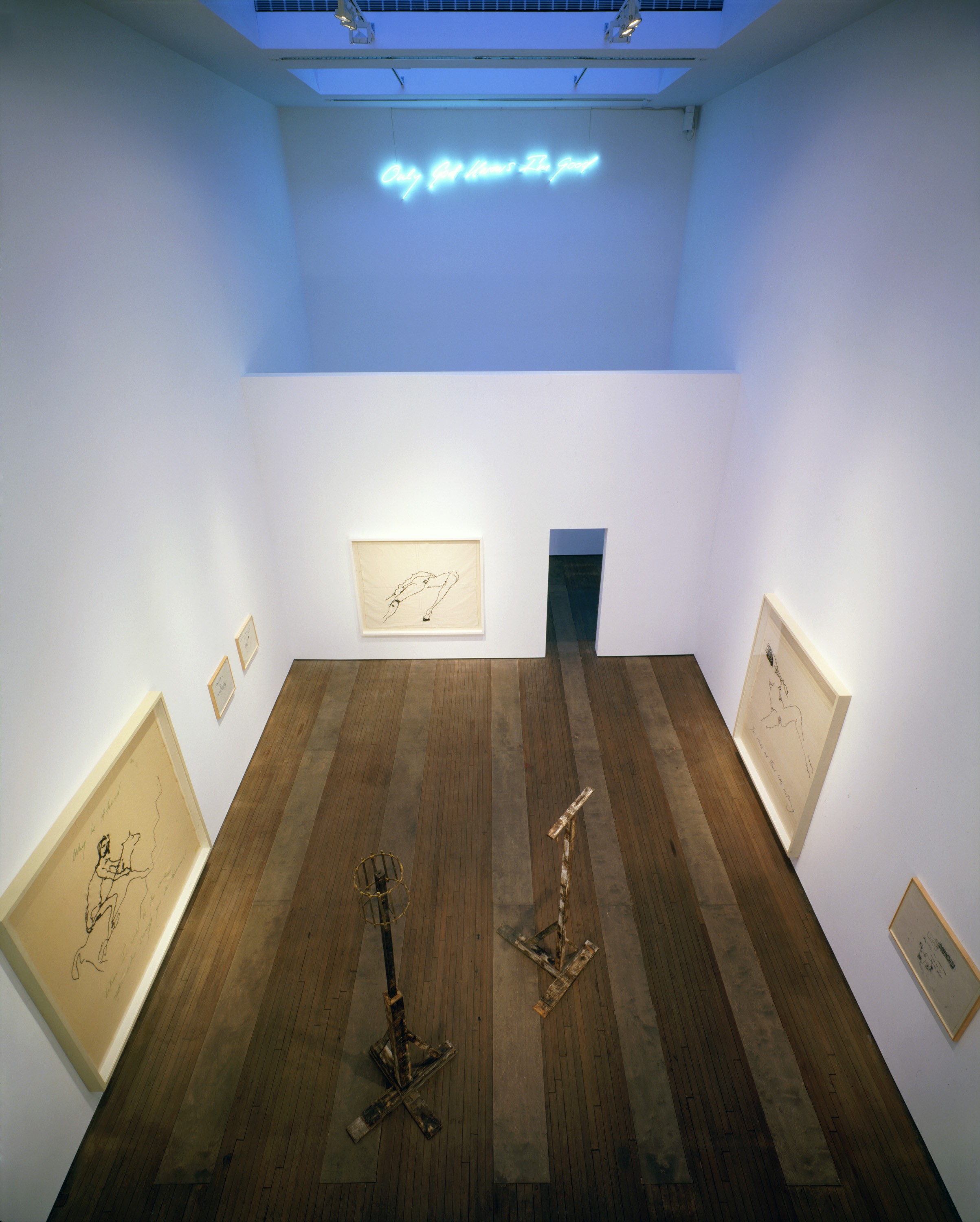 Installation view of Only God Knows I'm Good at Lehmann Maupin New York