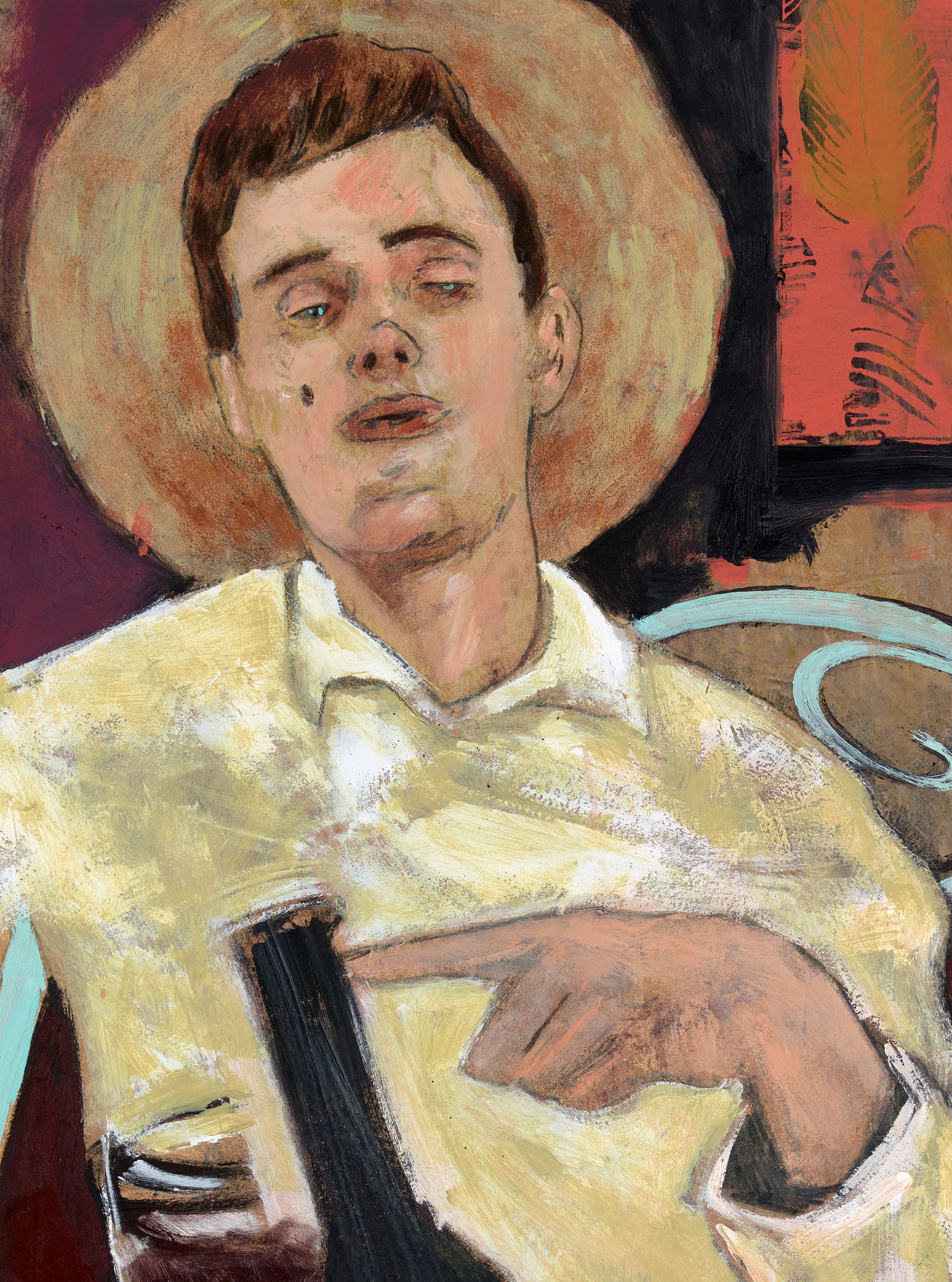Detail of painting by Hernan Bas