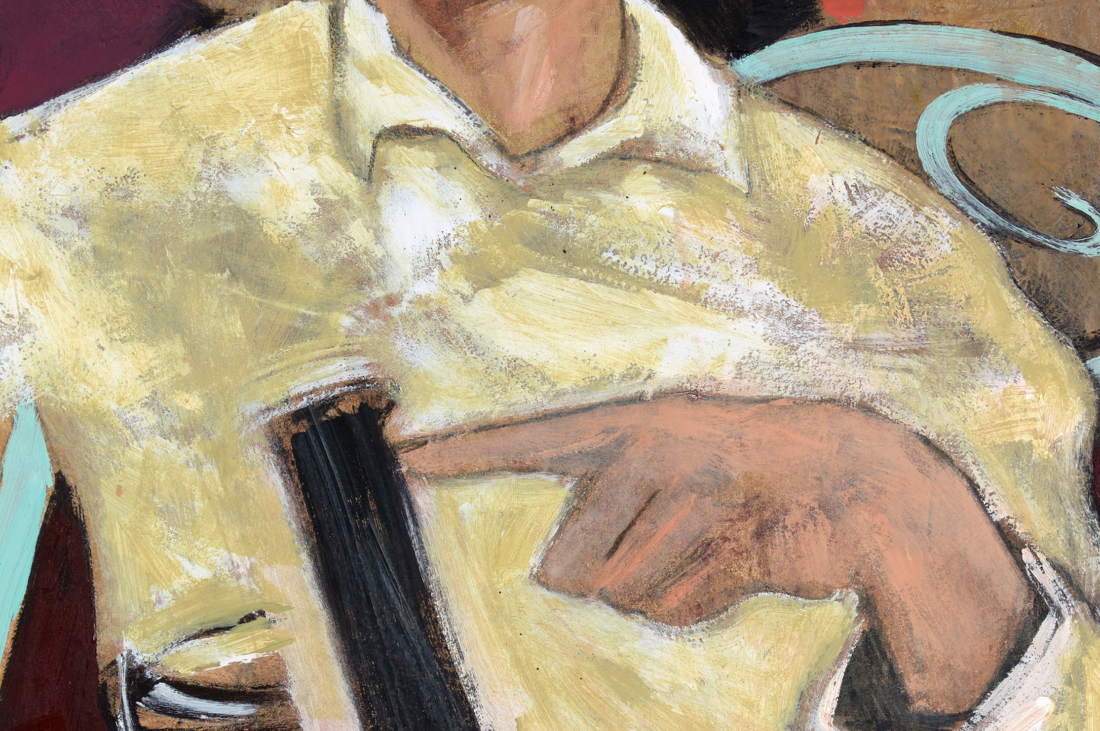 Detail of painting by Hernan Bas