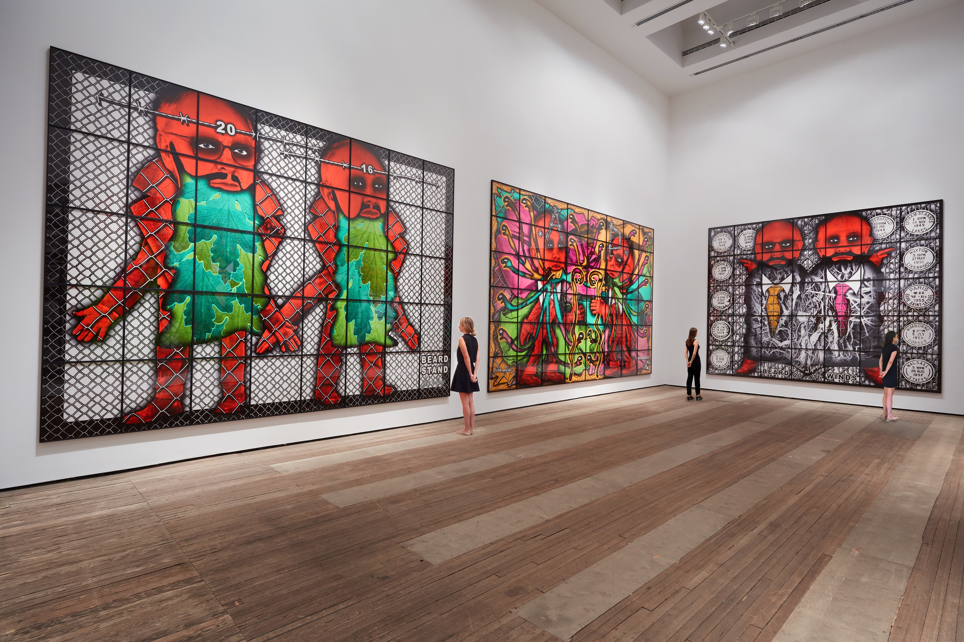 Installation view of Gilbert & George at Lehmann Maupin New York