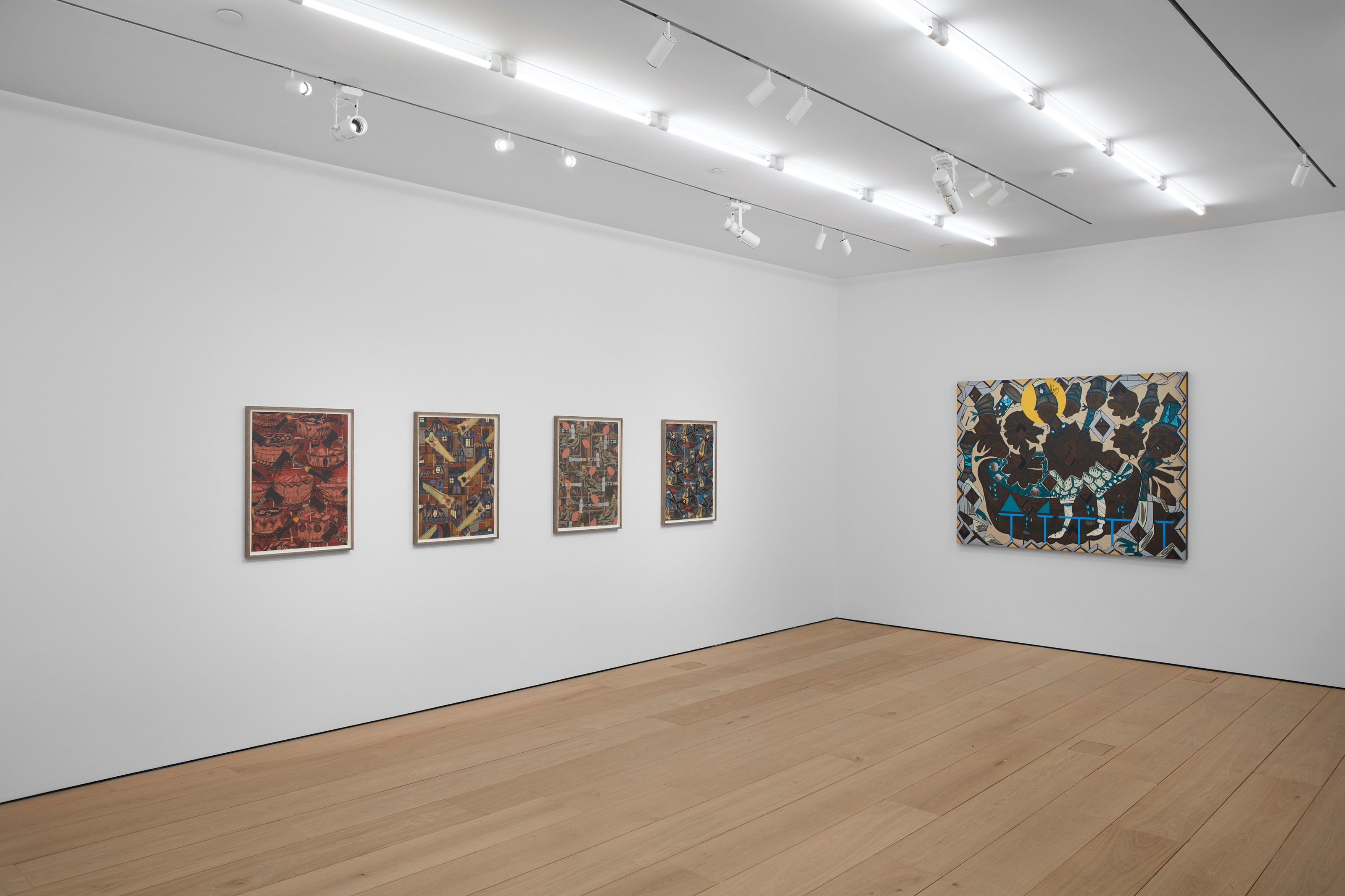 Installation view of Found Buried at Lehmann Maupin New York